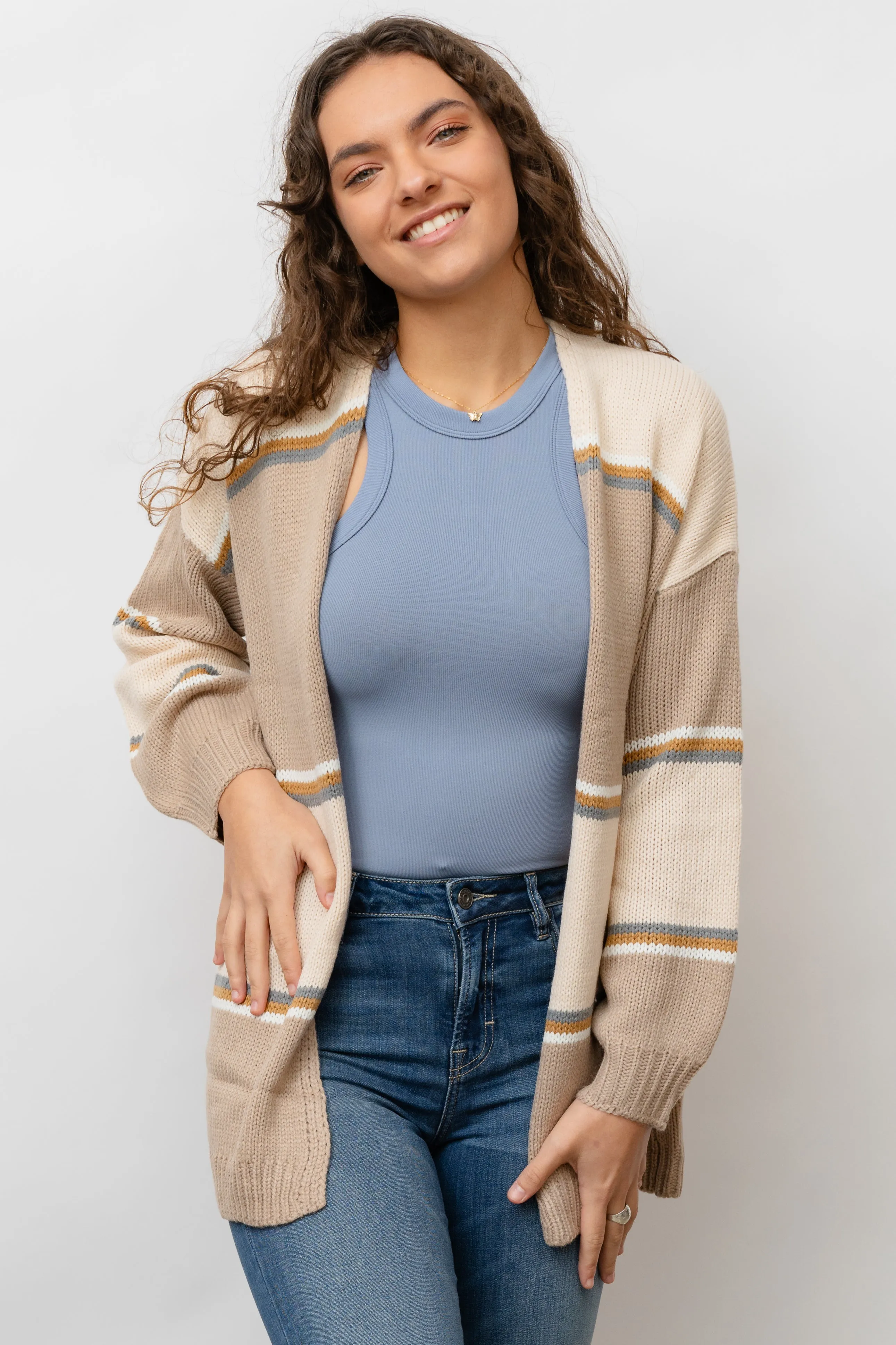 Latte COLORBLOCK CARDIGAN
