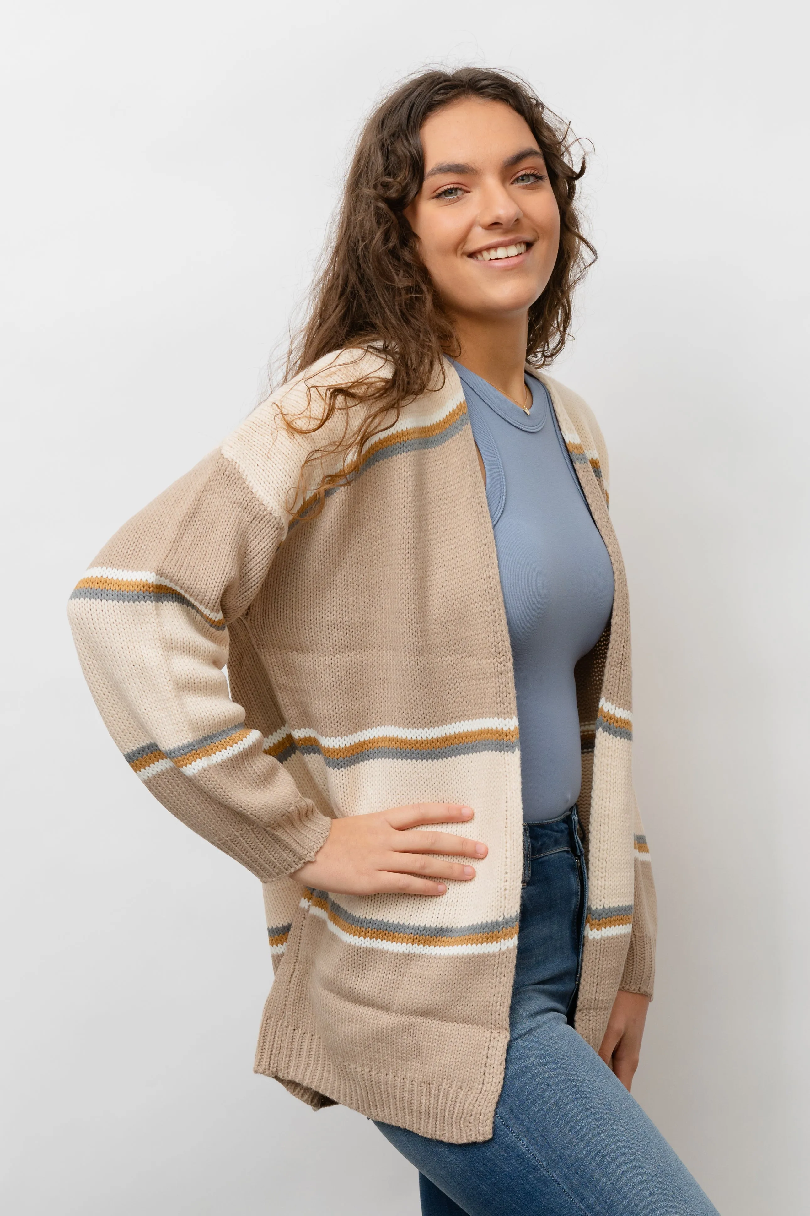 Latte COLORBLOCK CARDIGAN