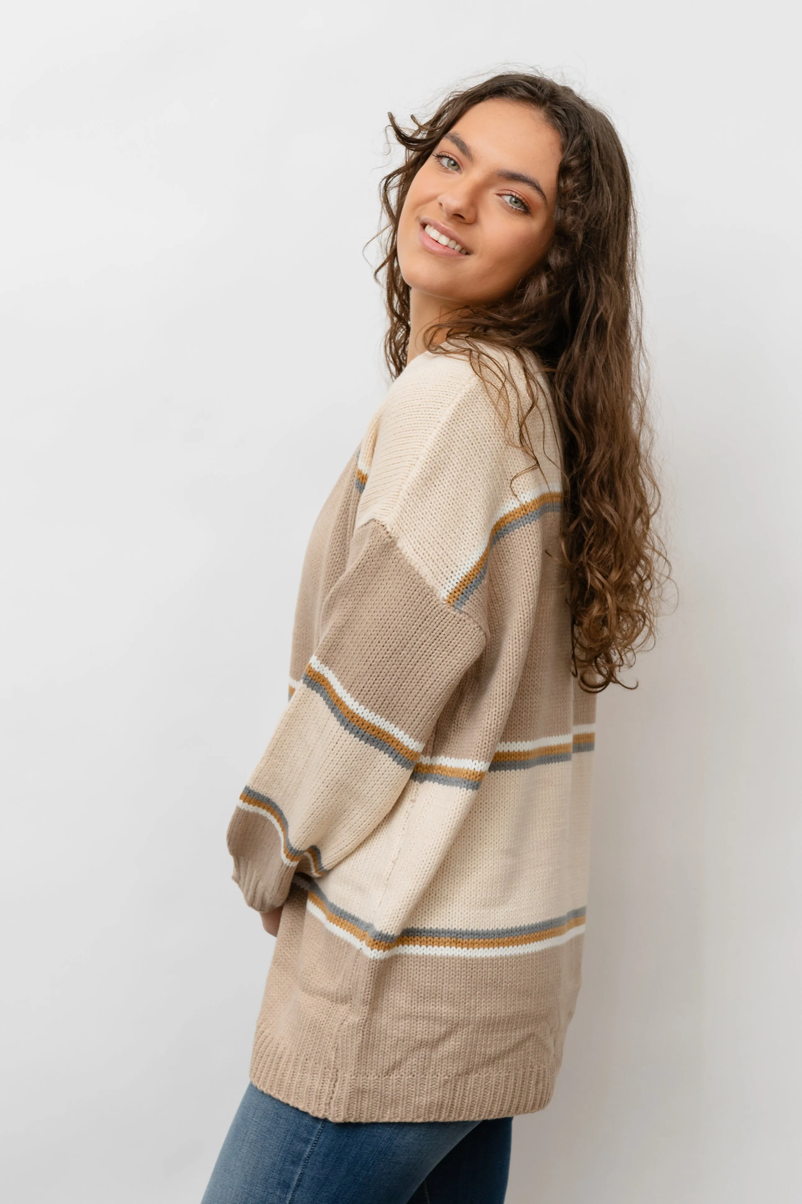 Latte COLORBLOCK CARDIGAN