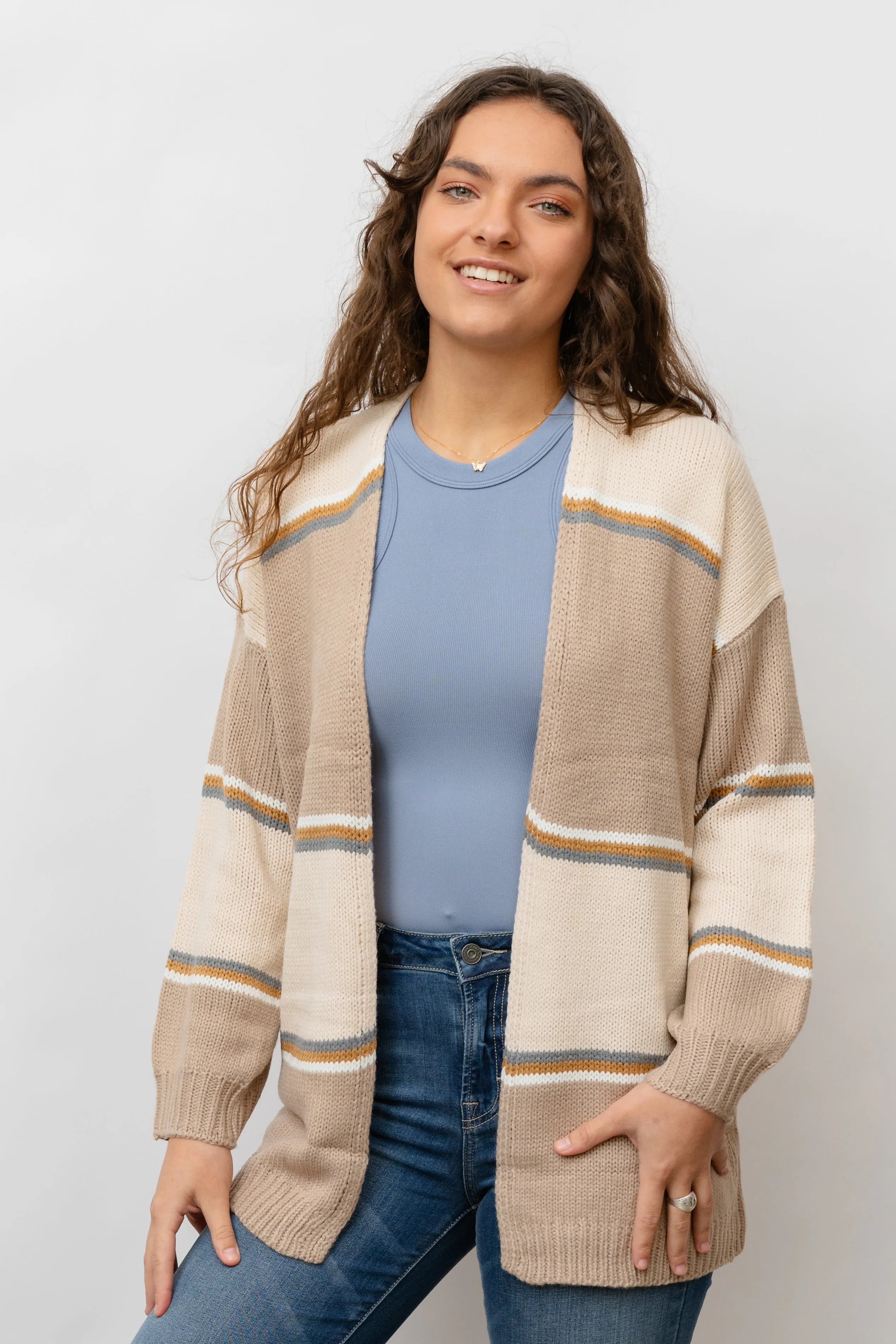 Latte COLORBLOCK CARDIGAN