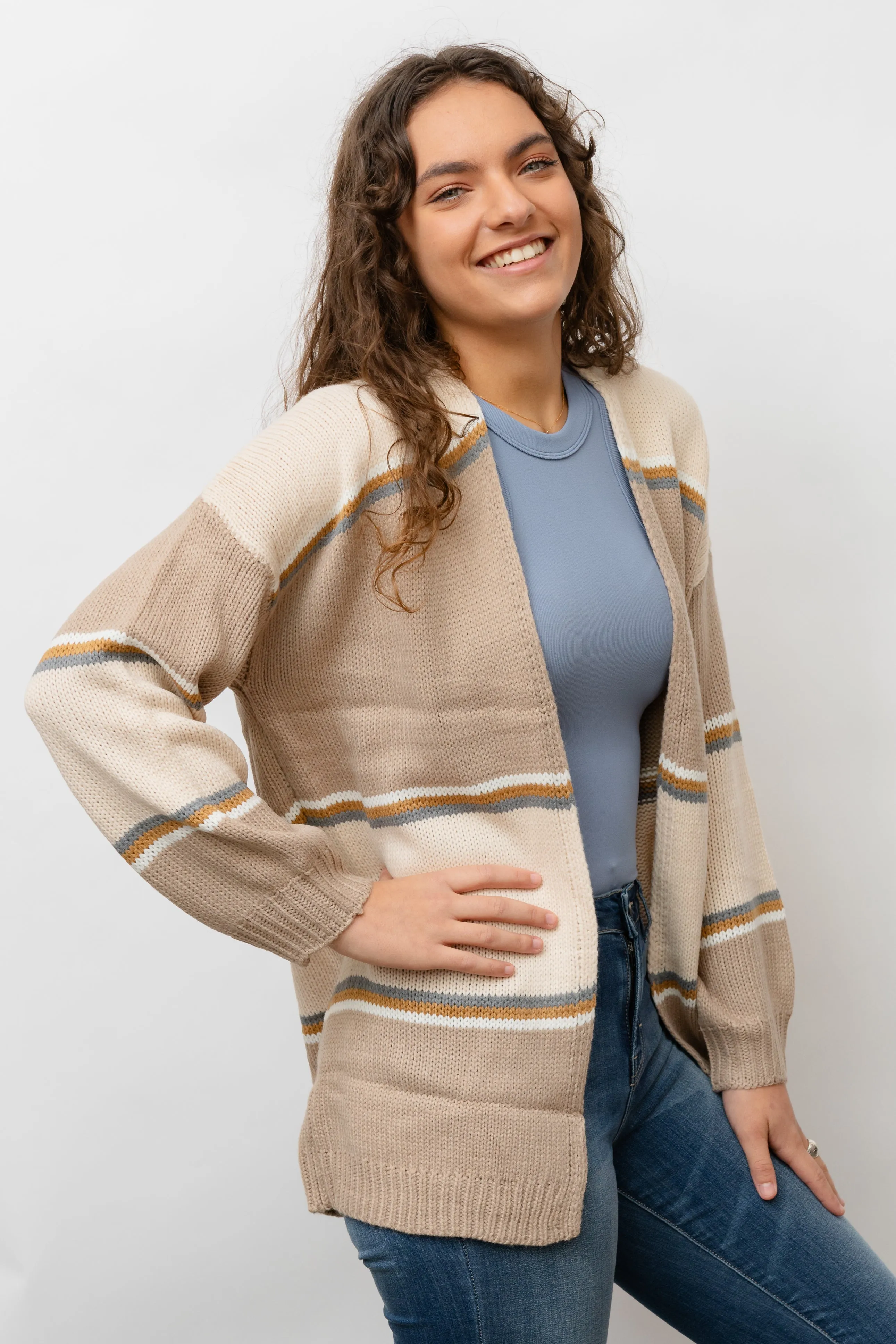 Latte COLORBLOCK CARDIGAN