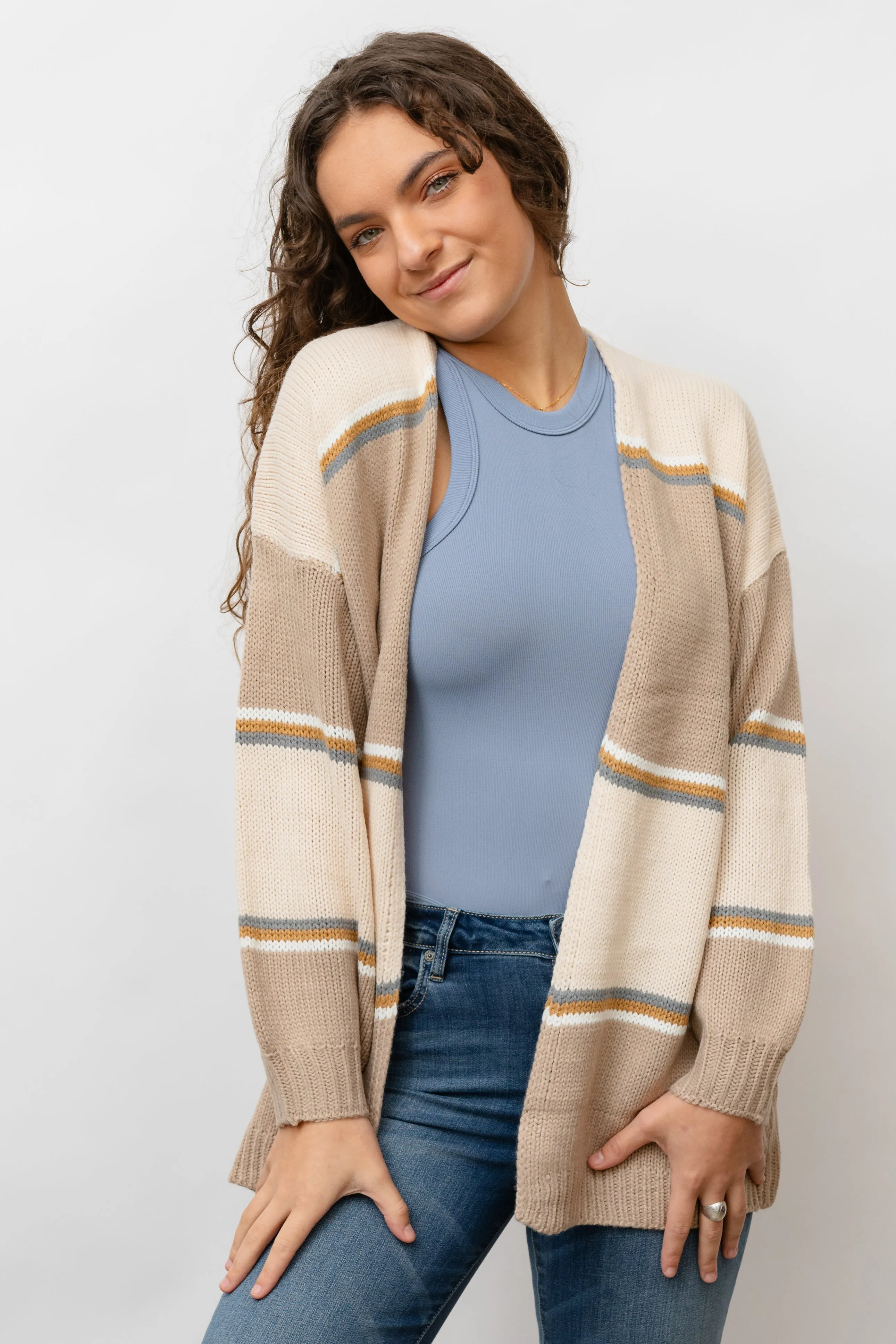 Latte COLORBLOCK CARDIGAN
