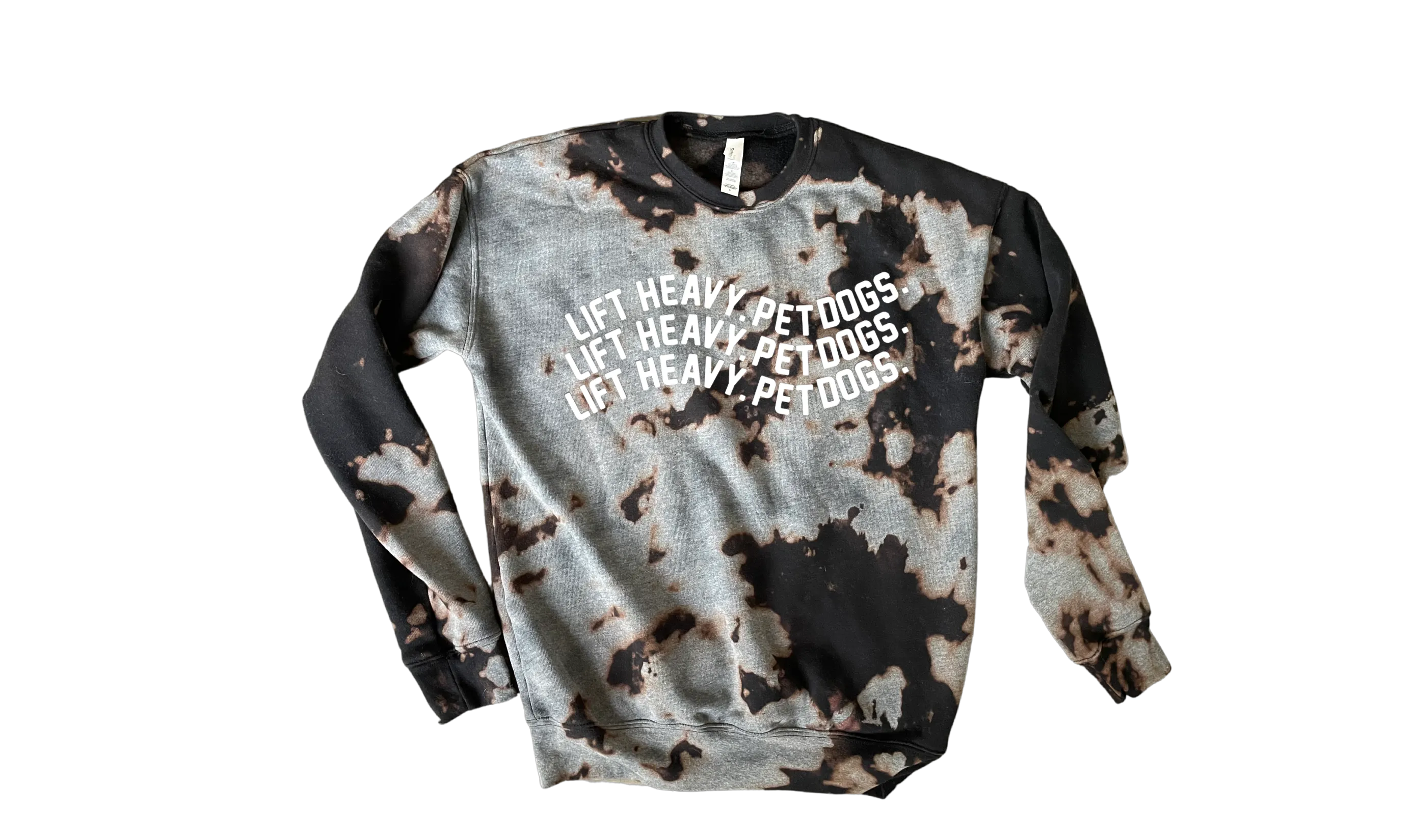 Lift Heavy Pet Dogs Acid Wash Sweatshirt