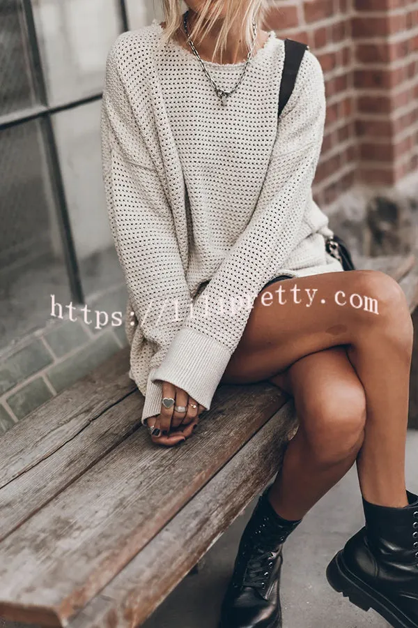 Lilipretty Cup of Cozy Knit Oversized Slit Side Sweater