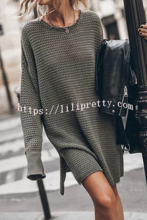 Lilipretty Cup of Cozy Knit Oversized Slit Side Sweater