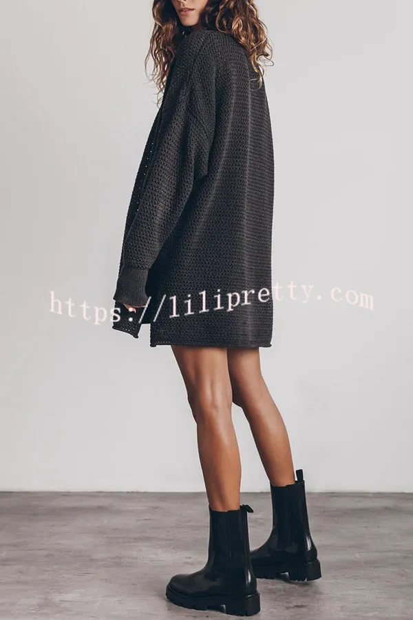 Lilipretty Cup of Cozy Knit Oversized Slit Side Sweater