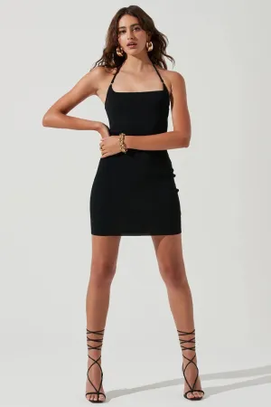 Maddox Ribbed Halter Neck Bodycon Mini Dress