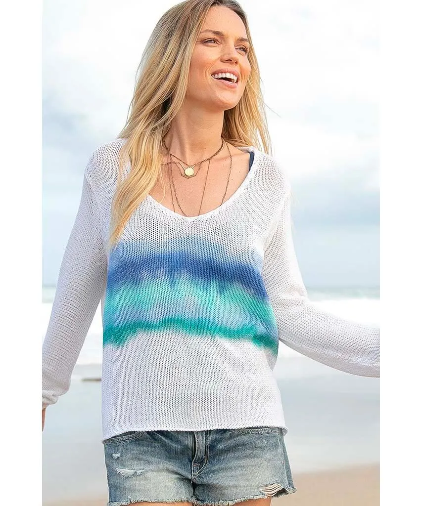 Malibu Beach Stripe Sky Sweater