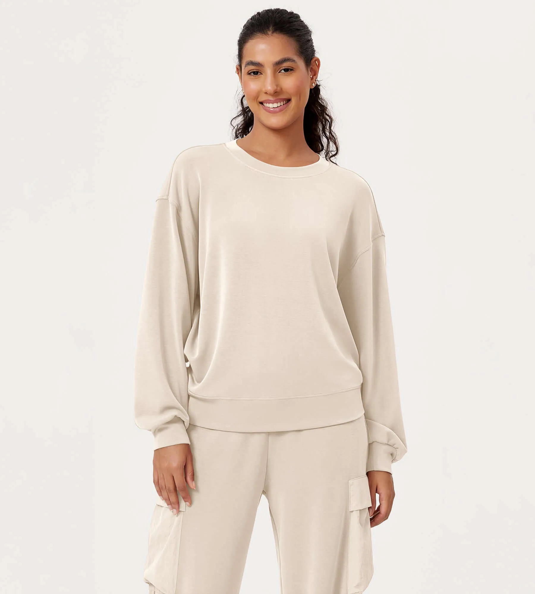 Modal Soft Oversized Crew Neck Sweatshirts