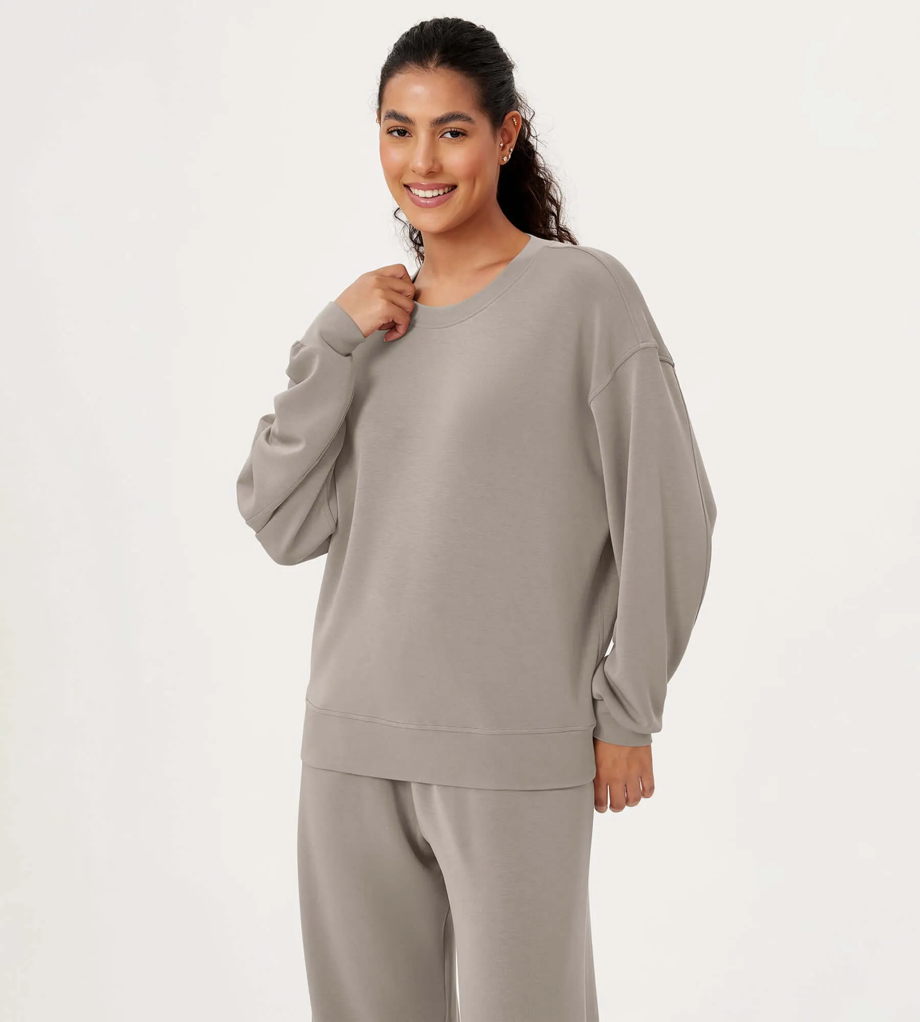 Modal Soft Oversized Crew Neck Sweatshirts