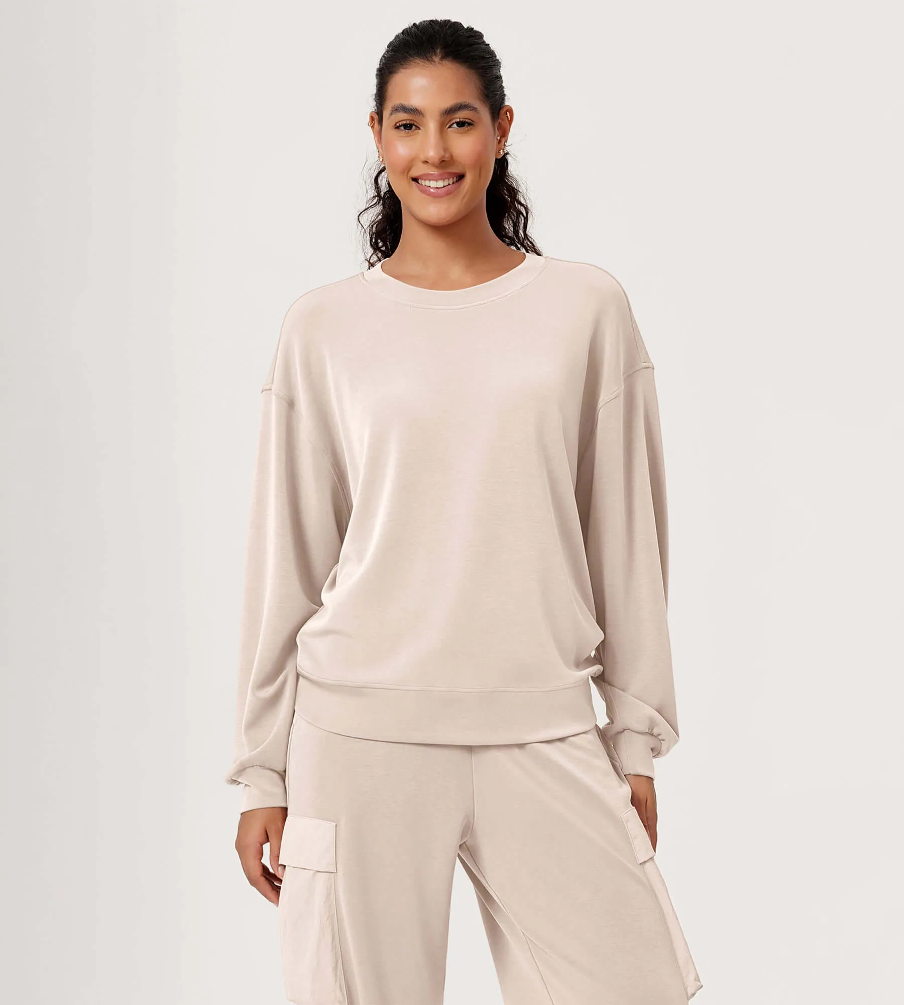 Modal Soft Oversized Crew Neck Sweatshirts
