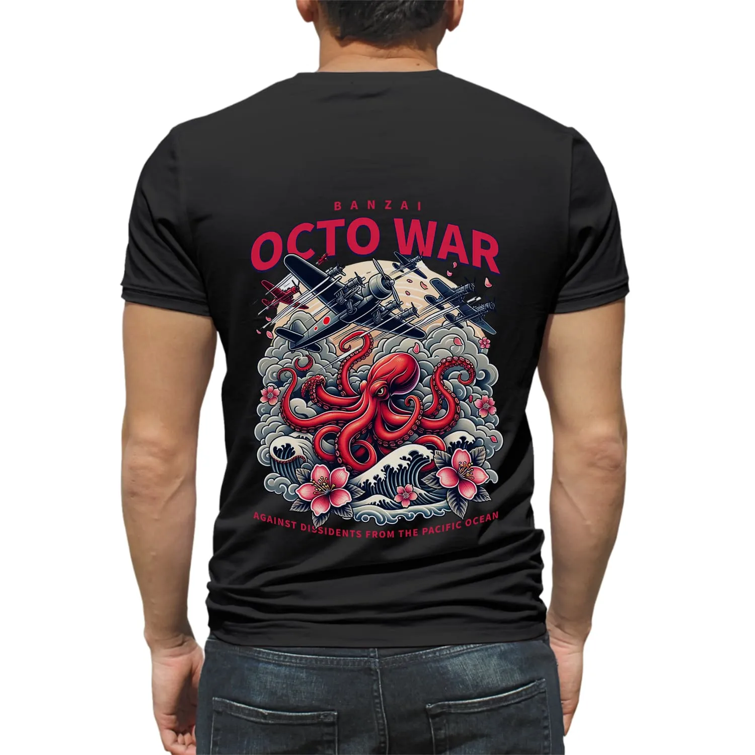 Octo war Mens cotton printed T-shirt