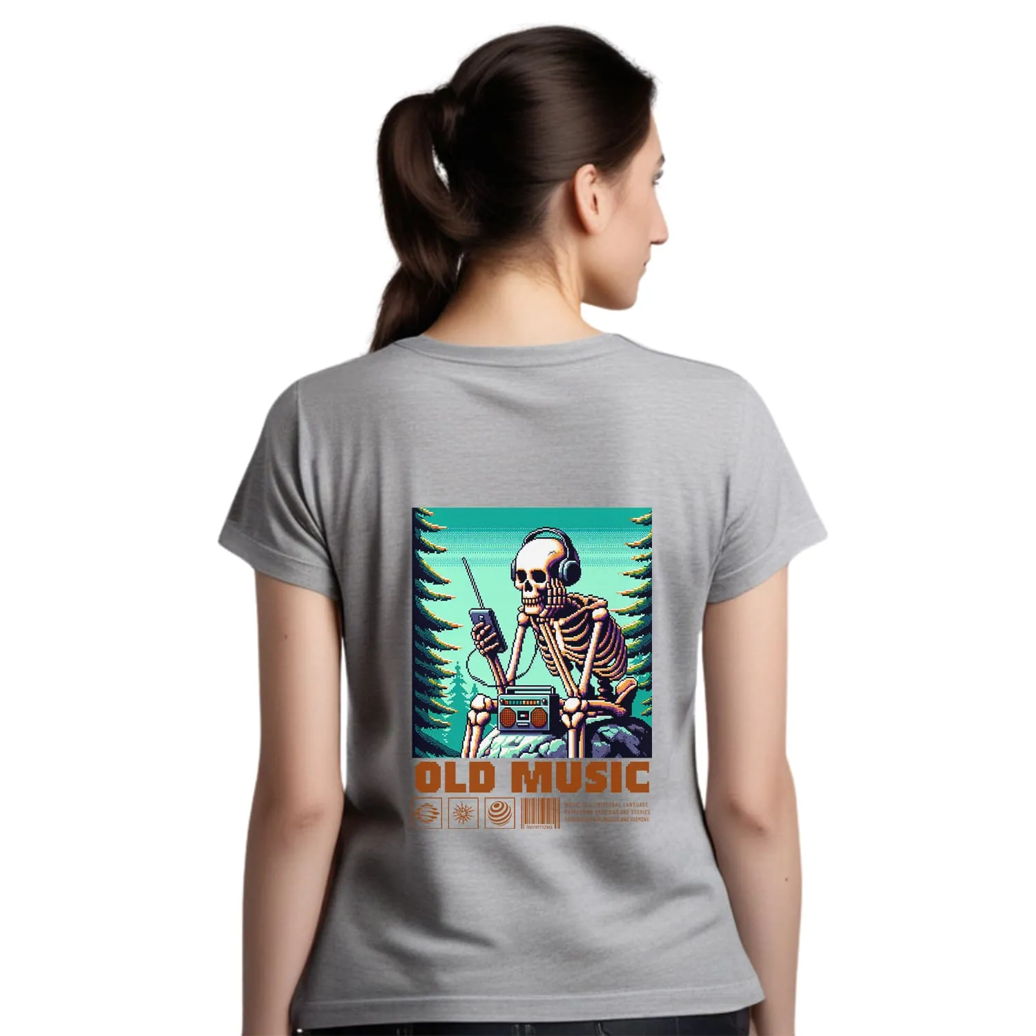 Old music Womens cotton printed T-shirt