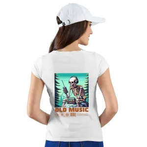 Old music Womens cotton printed T-shirt
