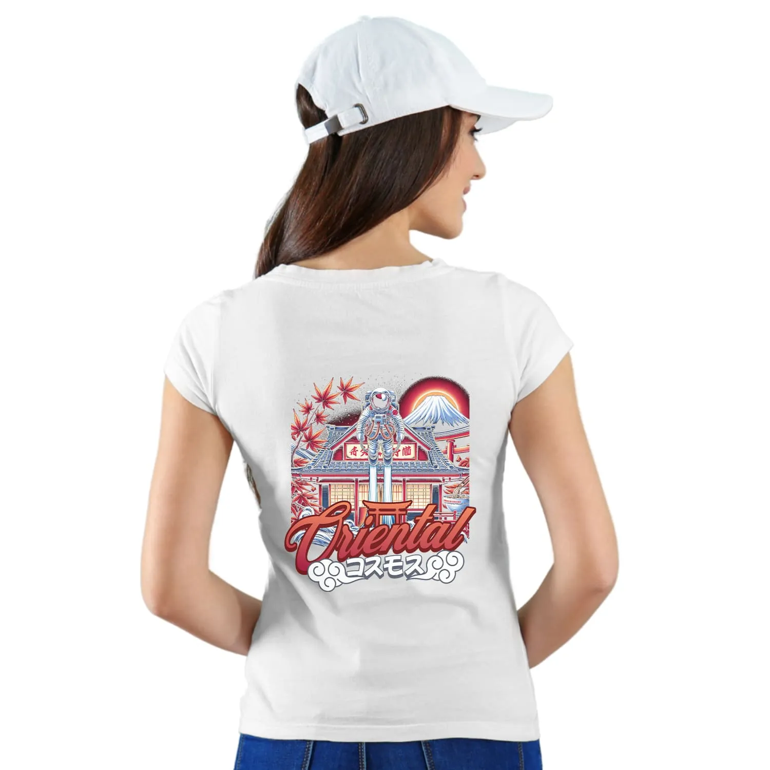 Oriental Womens cotton printed T-shirt