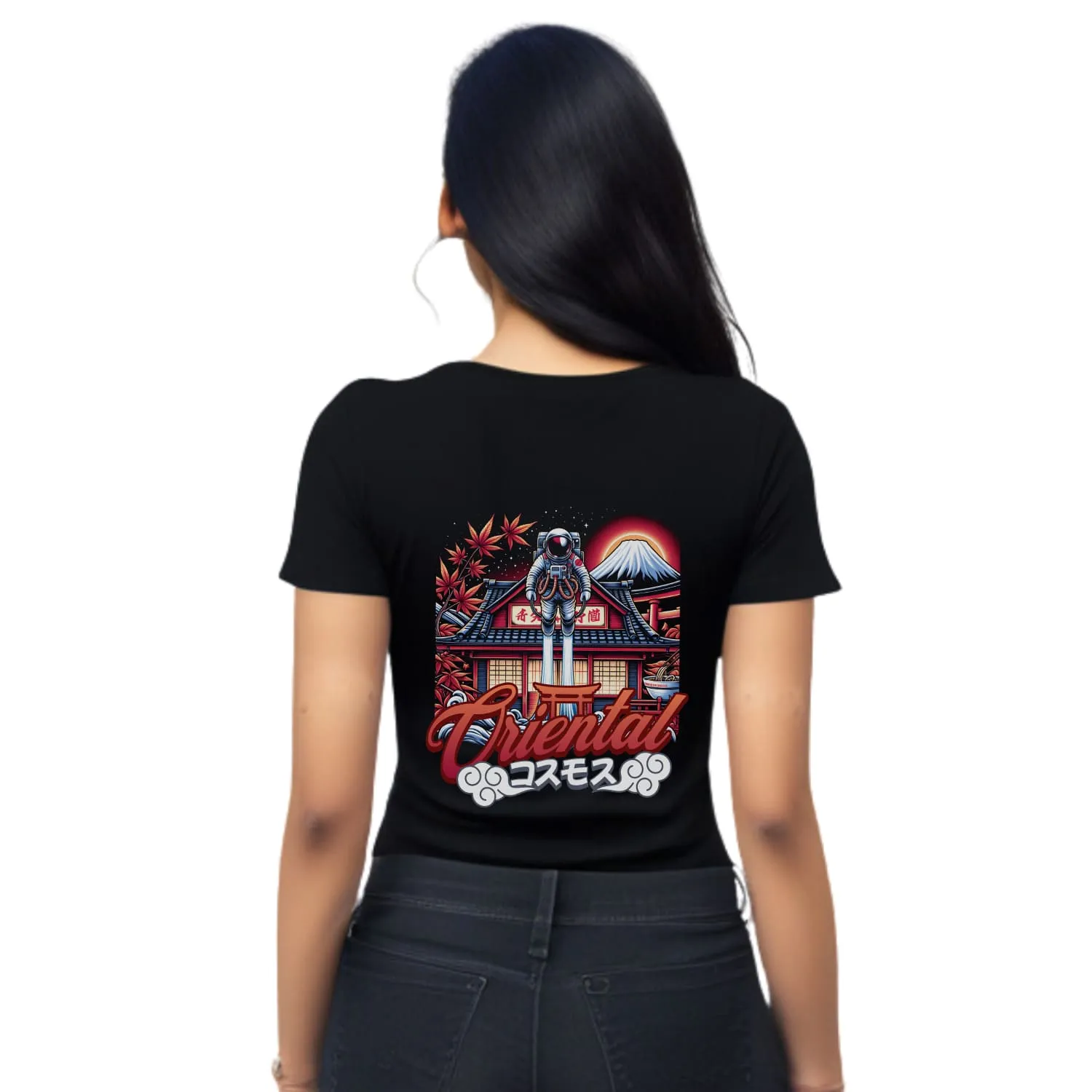 Oriental Womens cotton printed T-shirt