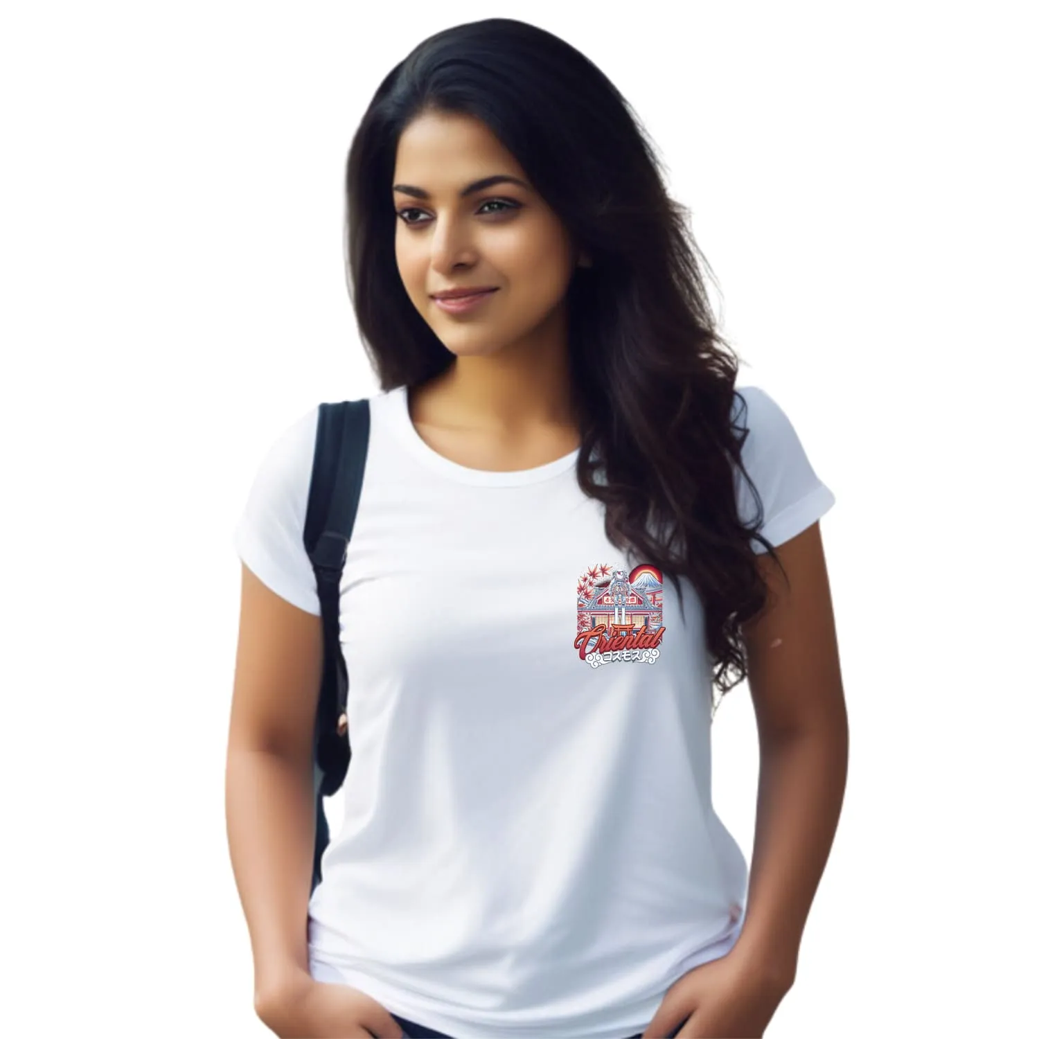 Oriental Womens cotton printed T-shirt