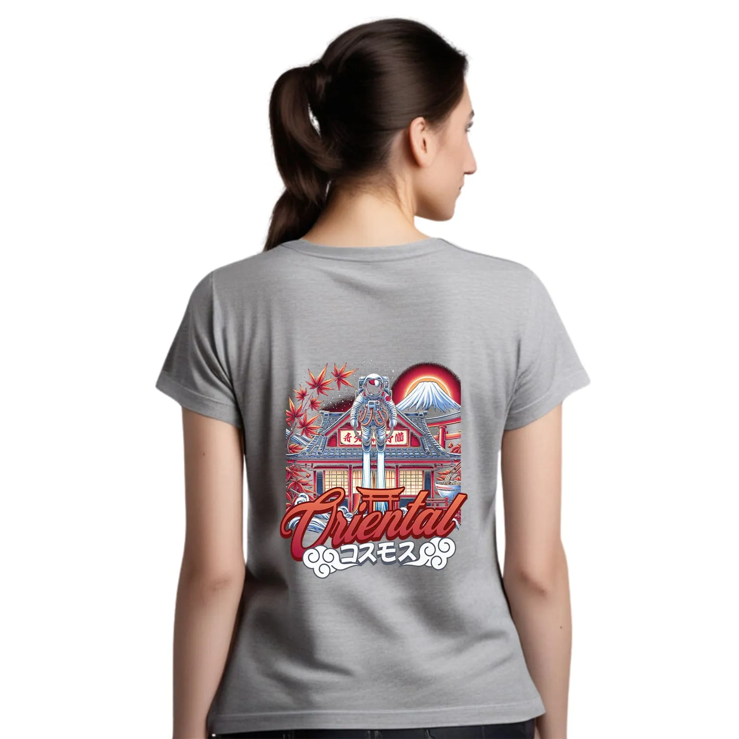 Oriental Womens cotton printed T-shirt
