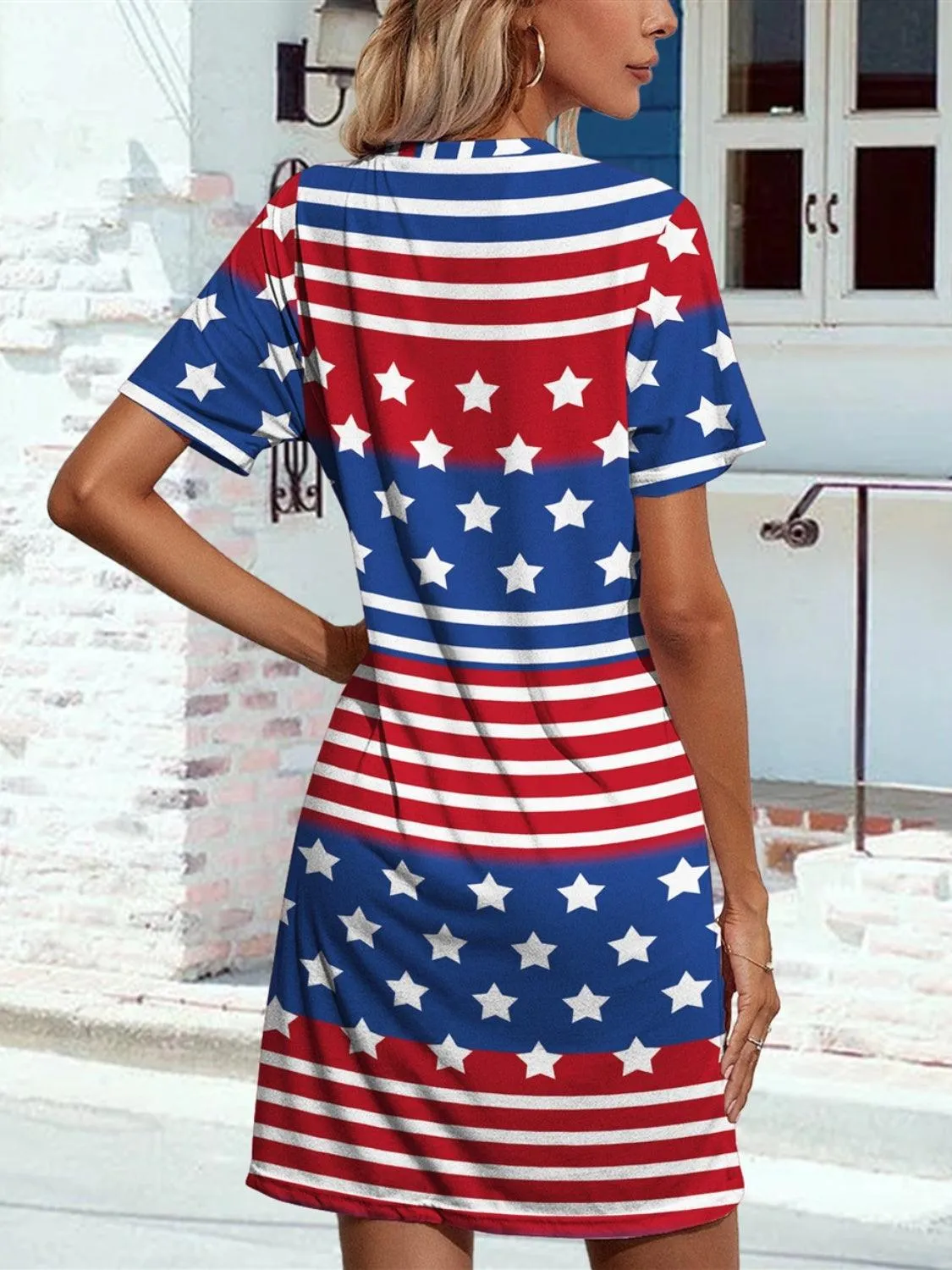 Patriotic Chic US Flag Stars And Stripes Dress