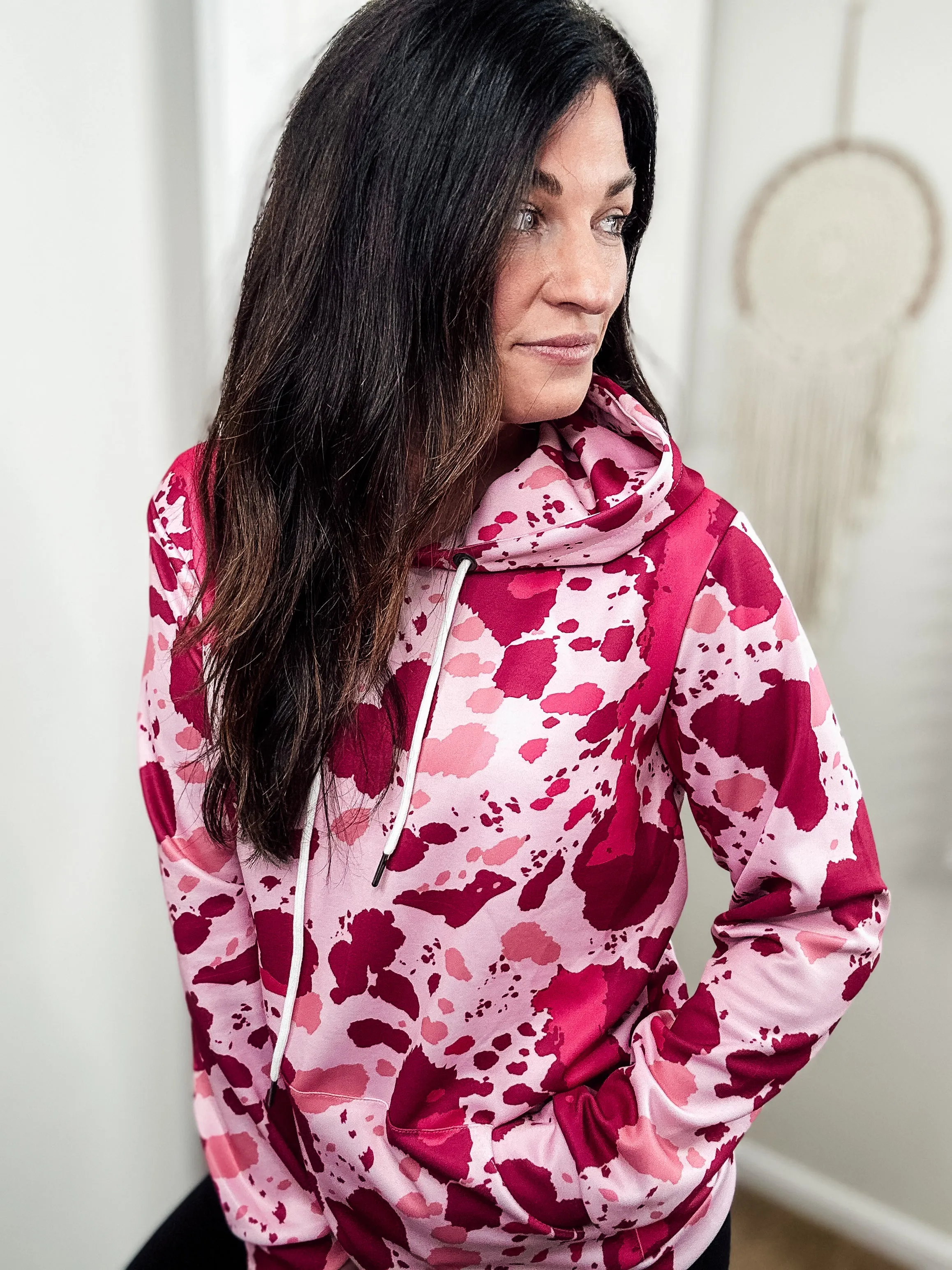 Pink Cowprint Hoodie