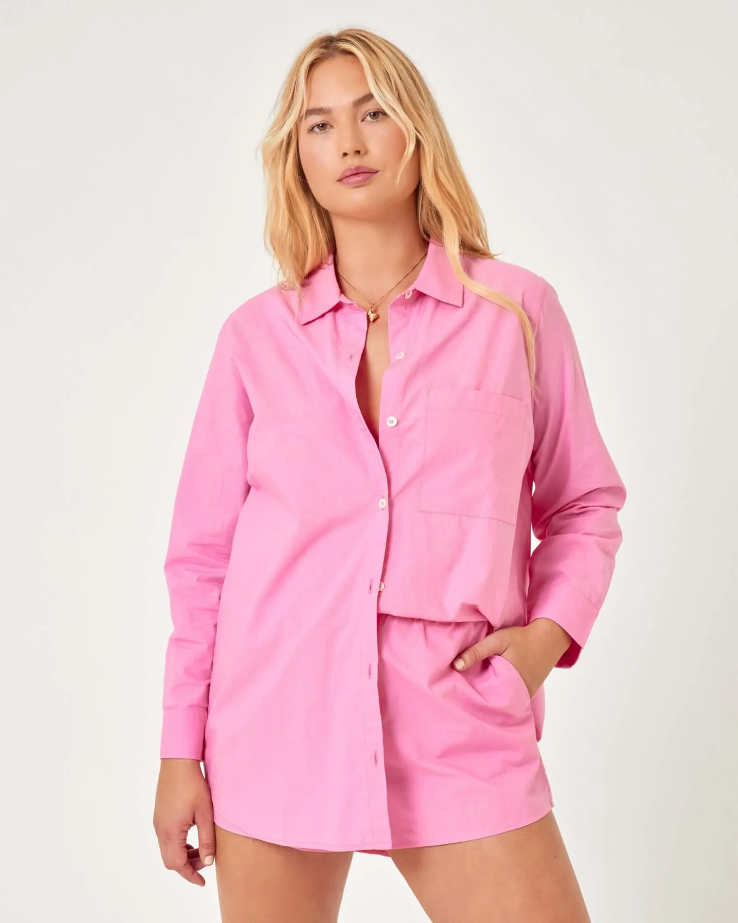 Poplin Skipper Top in Guava
