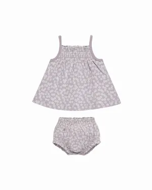 Quincy Mae Lavender Ditsy Smocked Tank   Bloomer Set