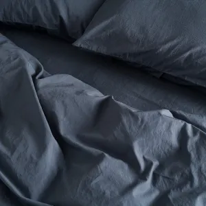 Relaxed Cotton Duvet Cover - Ink