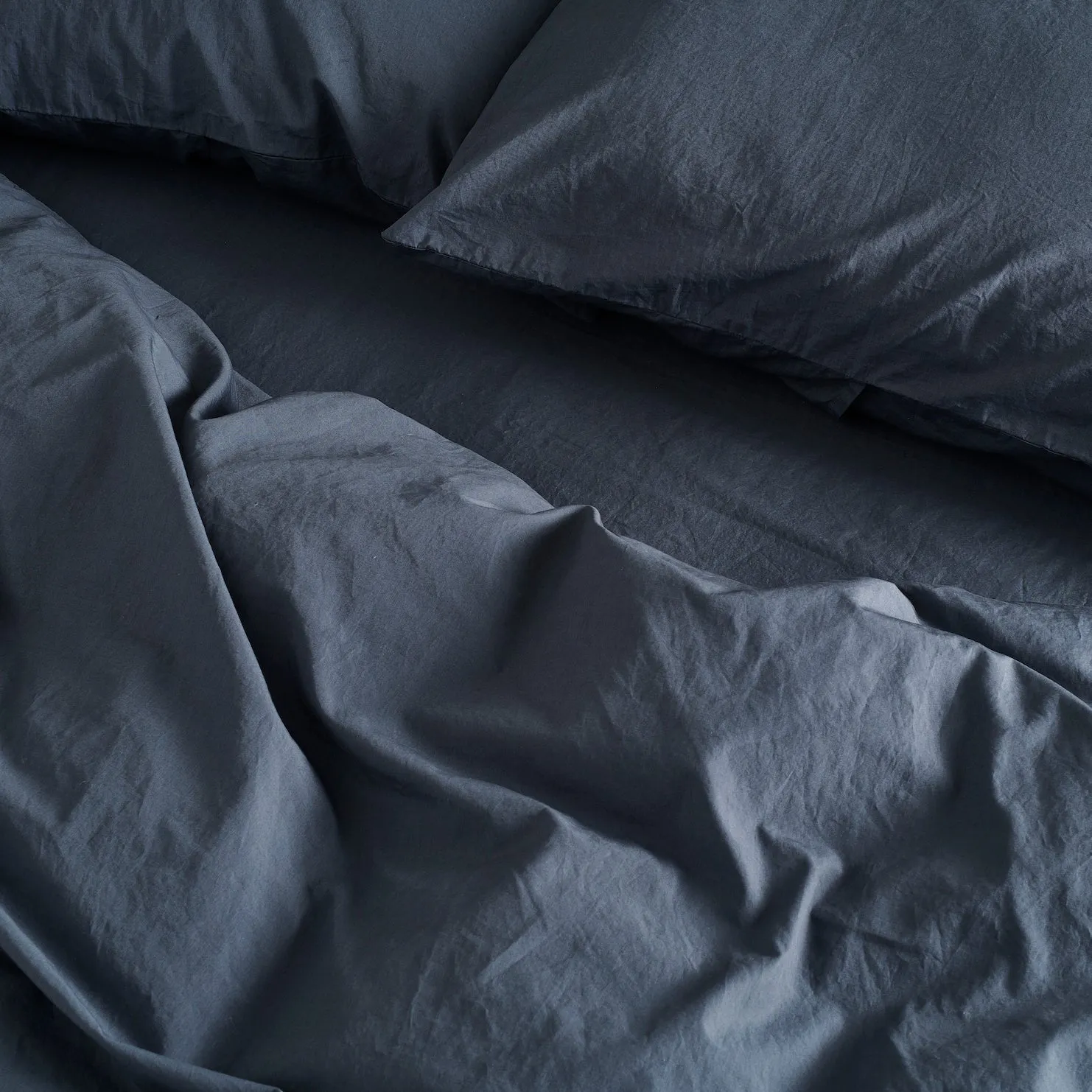 Relaxed Cotton Duvet Cover - Ink