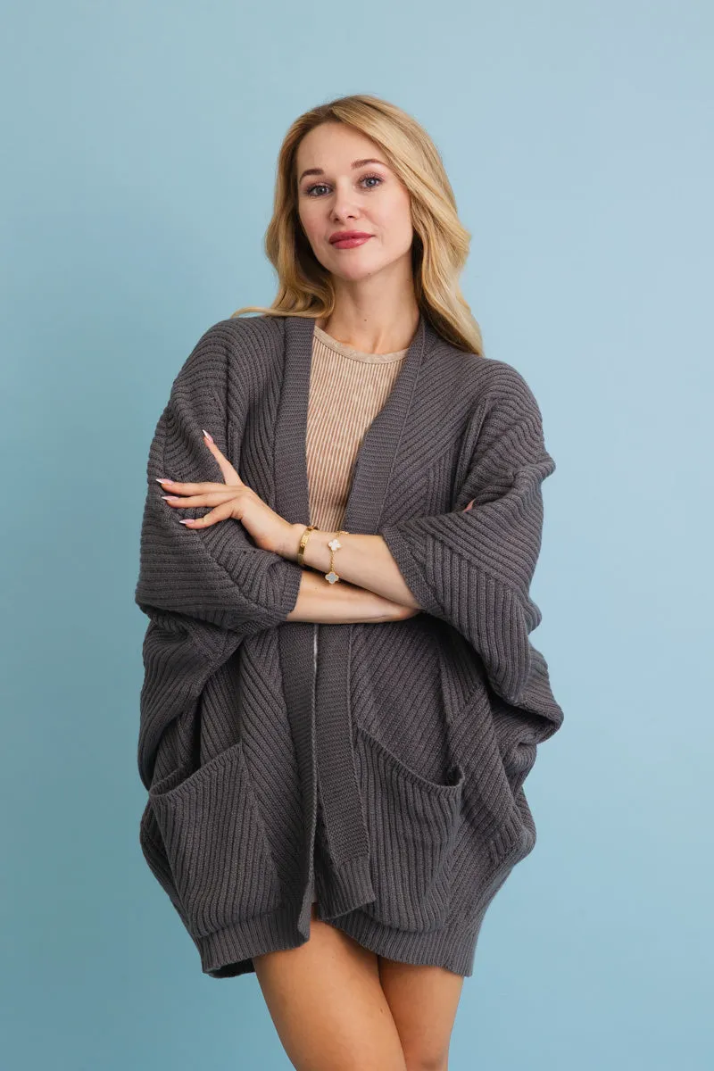 Ribbed Open-Front Knit Cardigan - 5 colors
