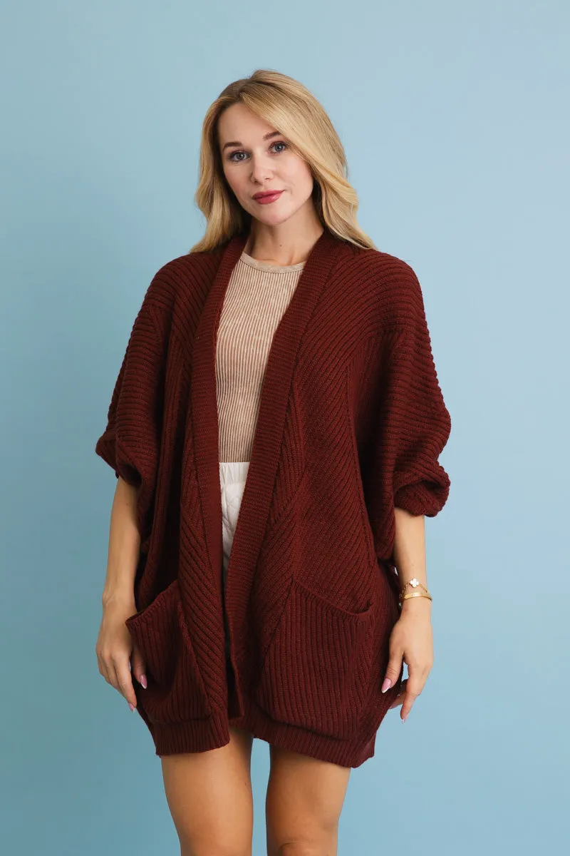 Ribbed Open-Front Knit Cardigan - 5 colors