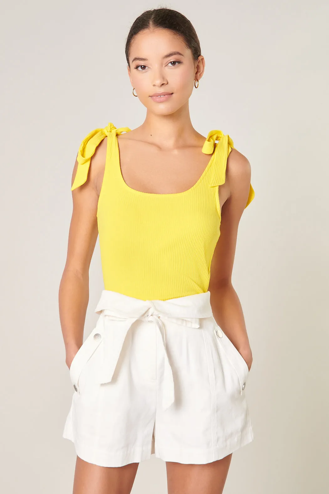 Ripley Ribbed Scoop Neck Cropped Tank Top