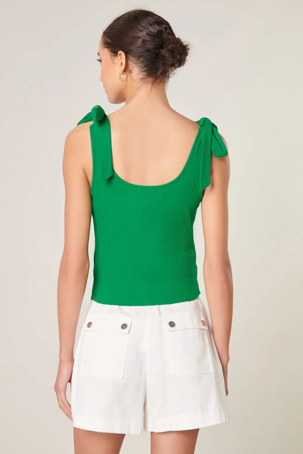 Ripley Ribbed Scoop Neck Cropped Tank Top