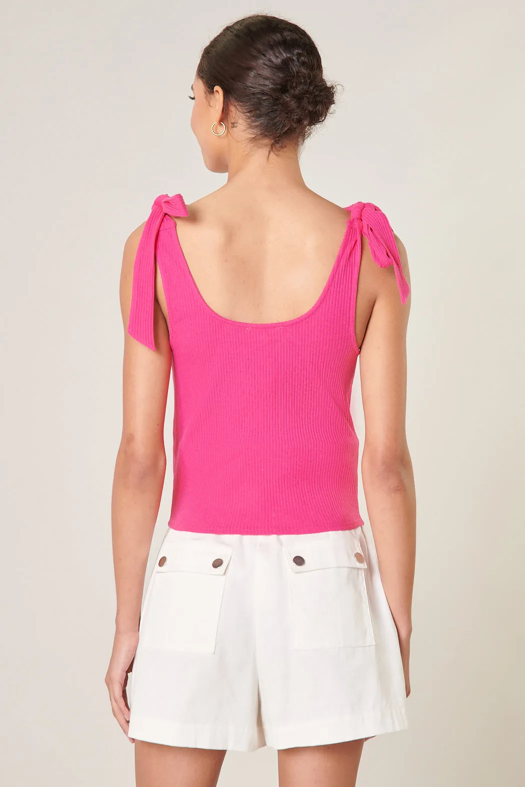 Ripley Ribbed Scoop Neck Cropped Tank Top