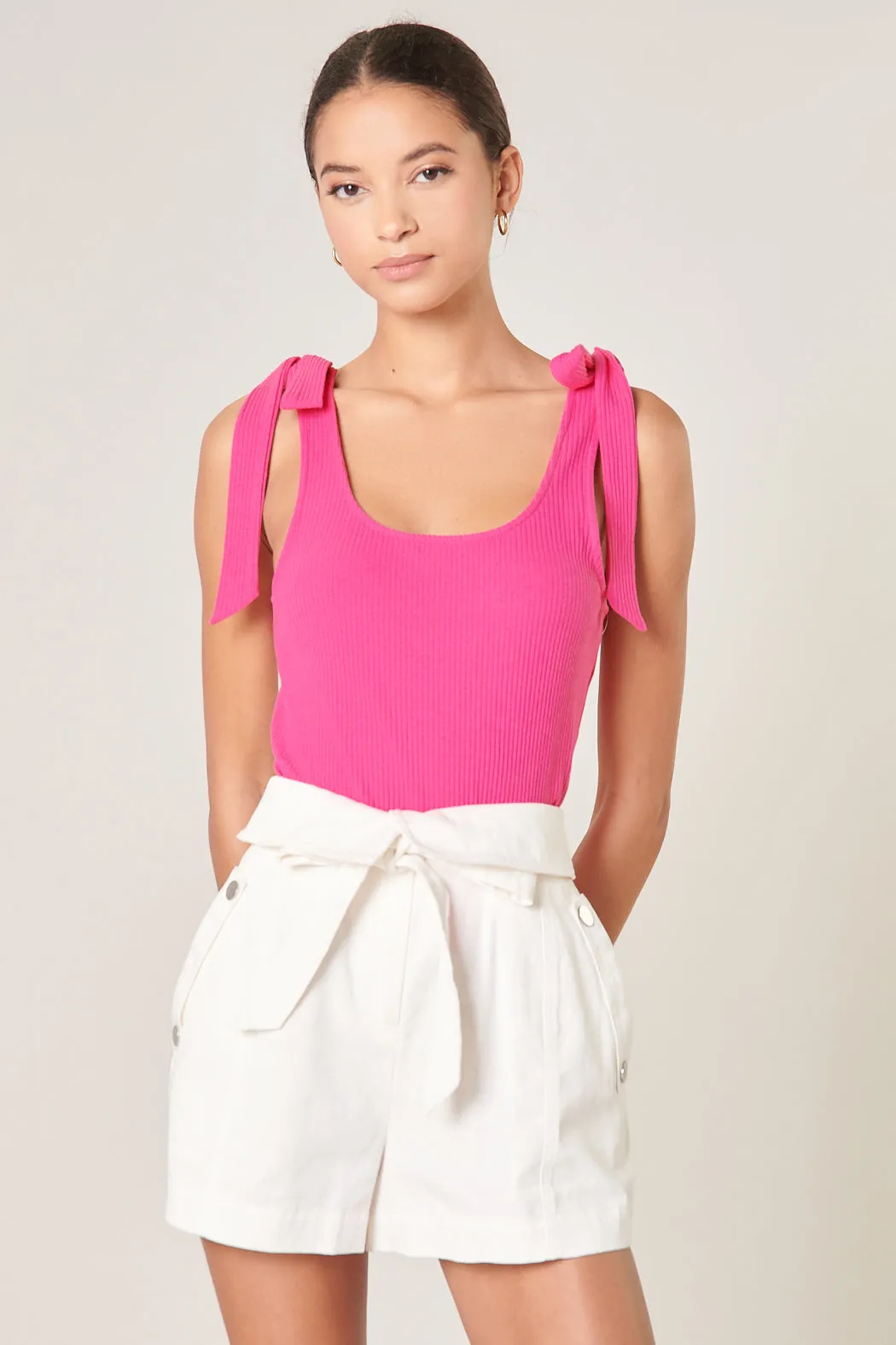 Ripley Ribbed Scoop Neck Cropped Tank Top