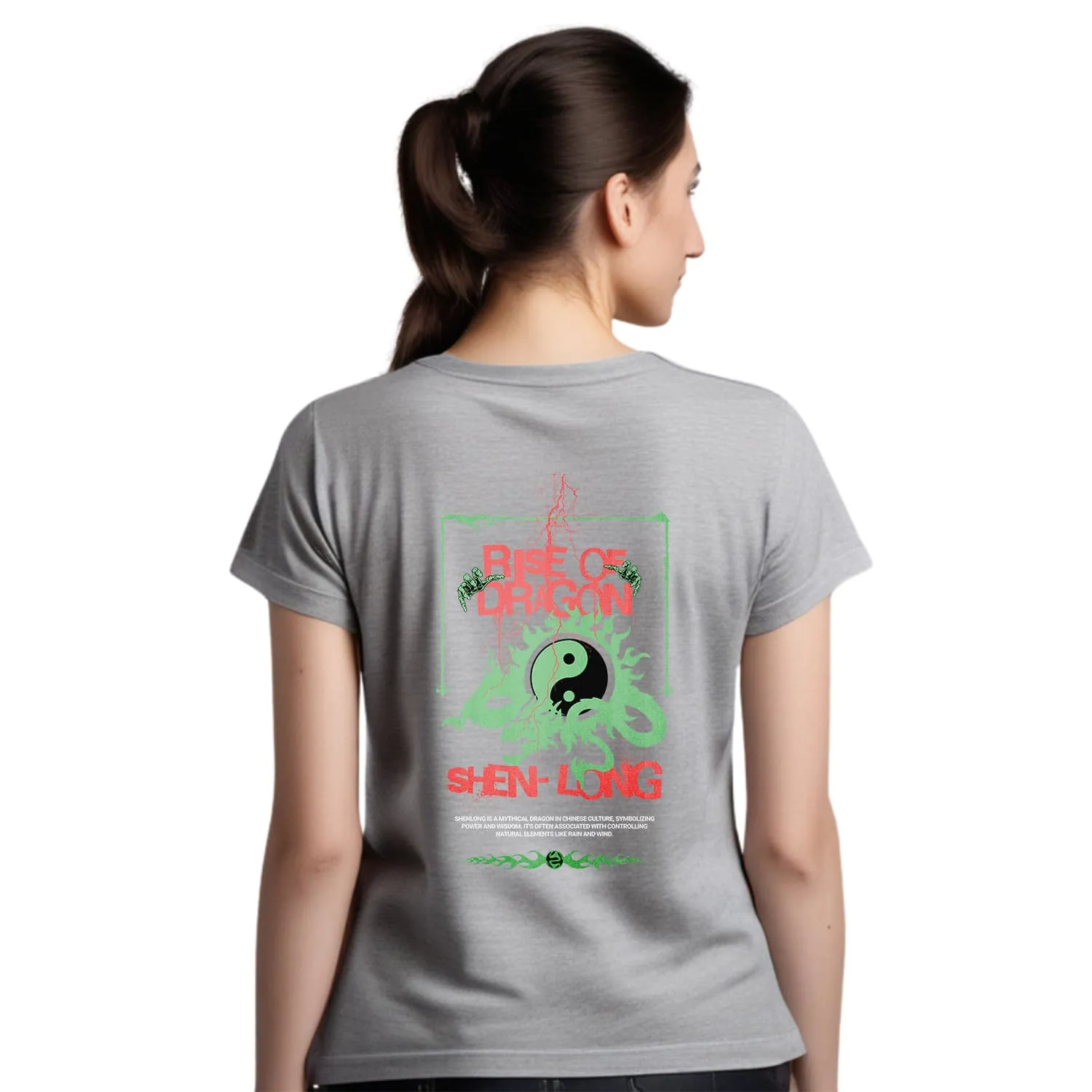 Rise of dragon Womens cotton printed T-shirt