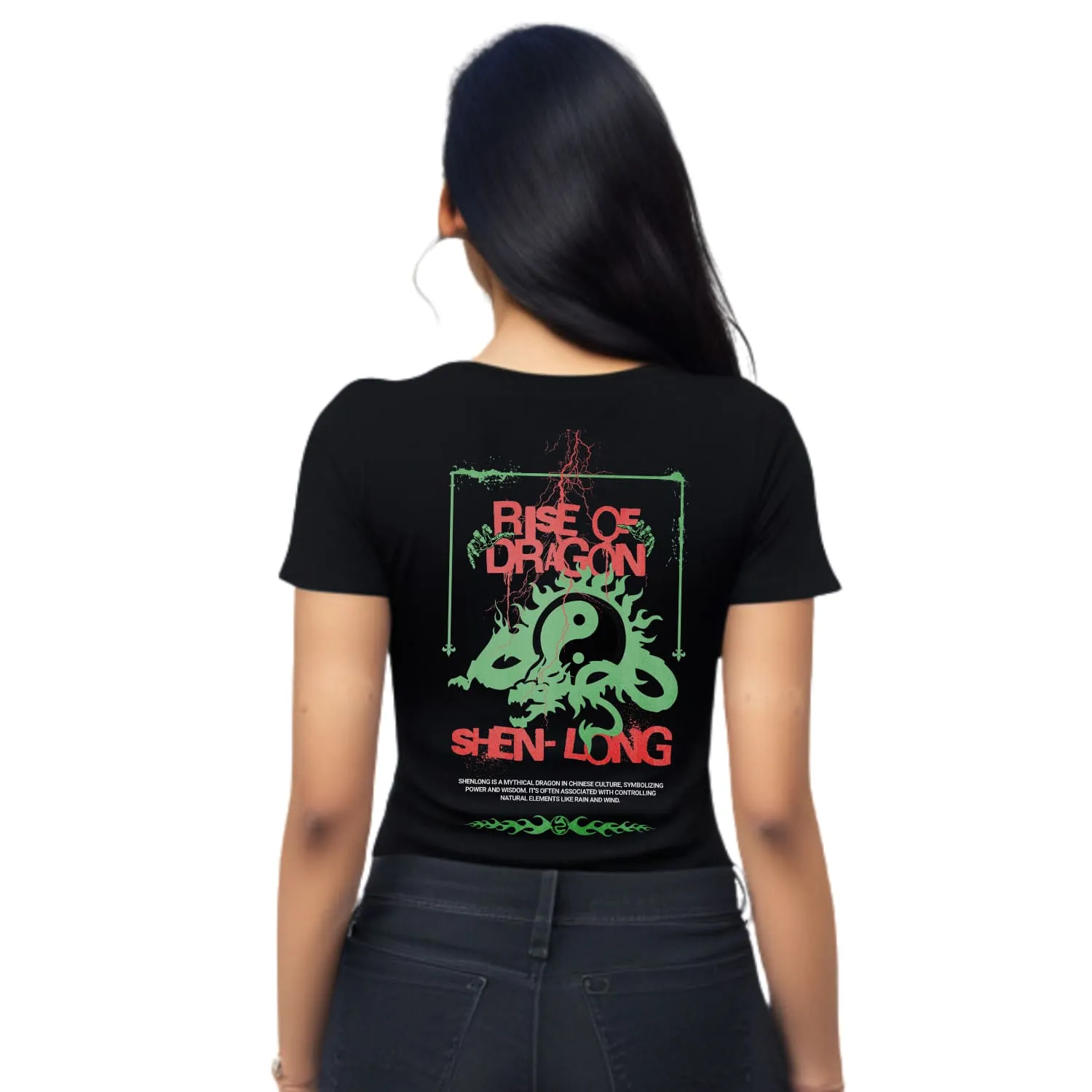 Rise of dragon Womens cotton printed T-shirt