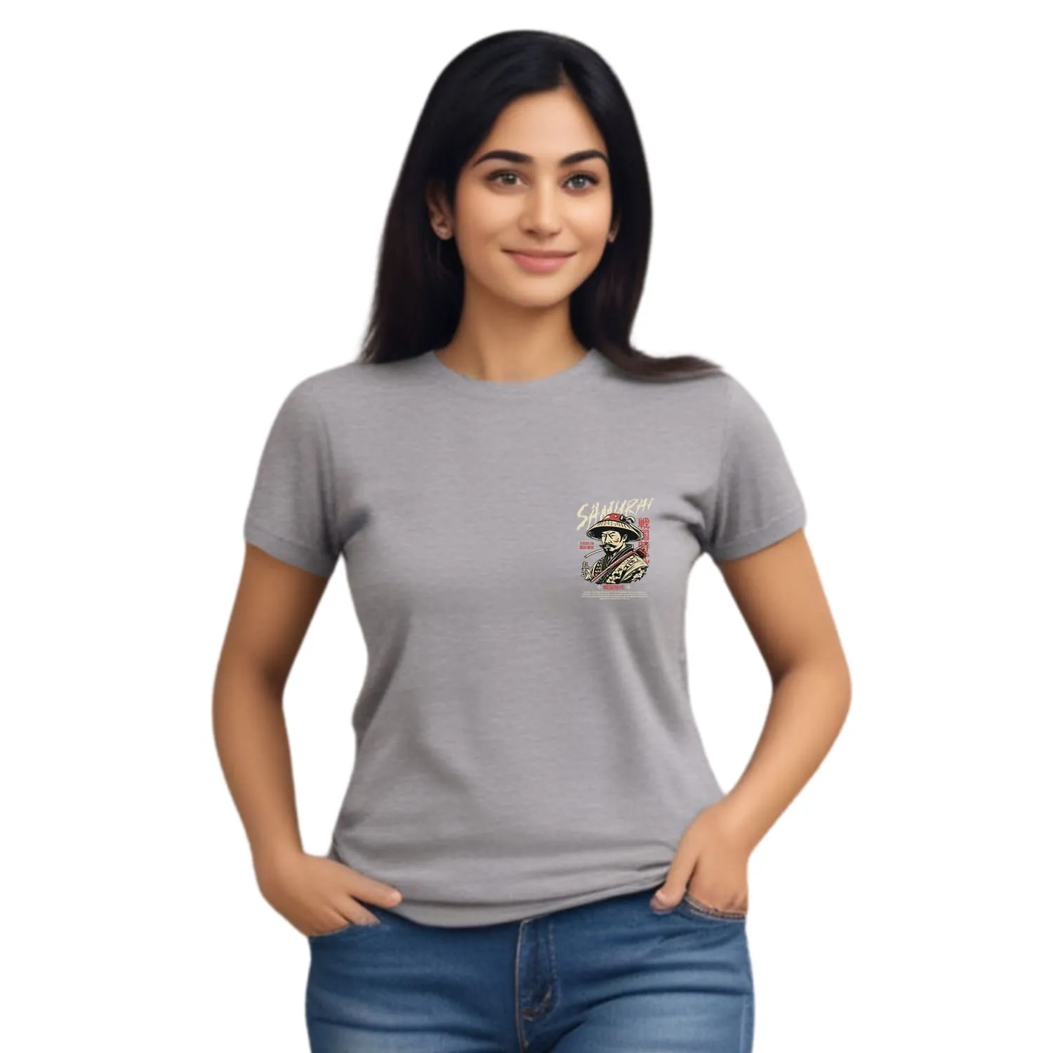 Samurai Womens cotton printed T-shirt