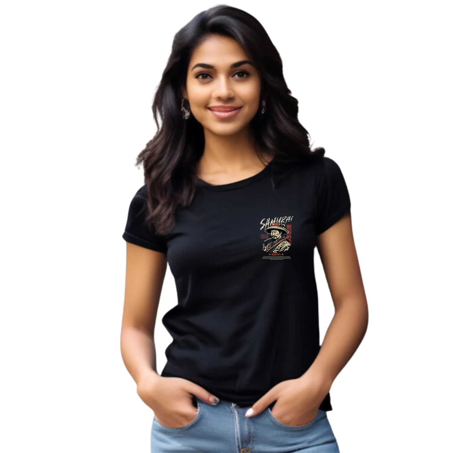 Samurai Womens cotton printed T-shirt