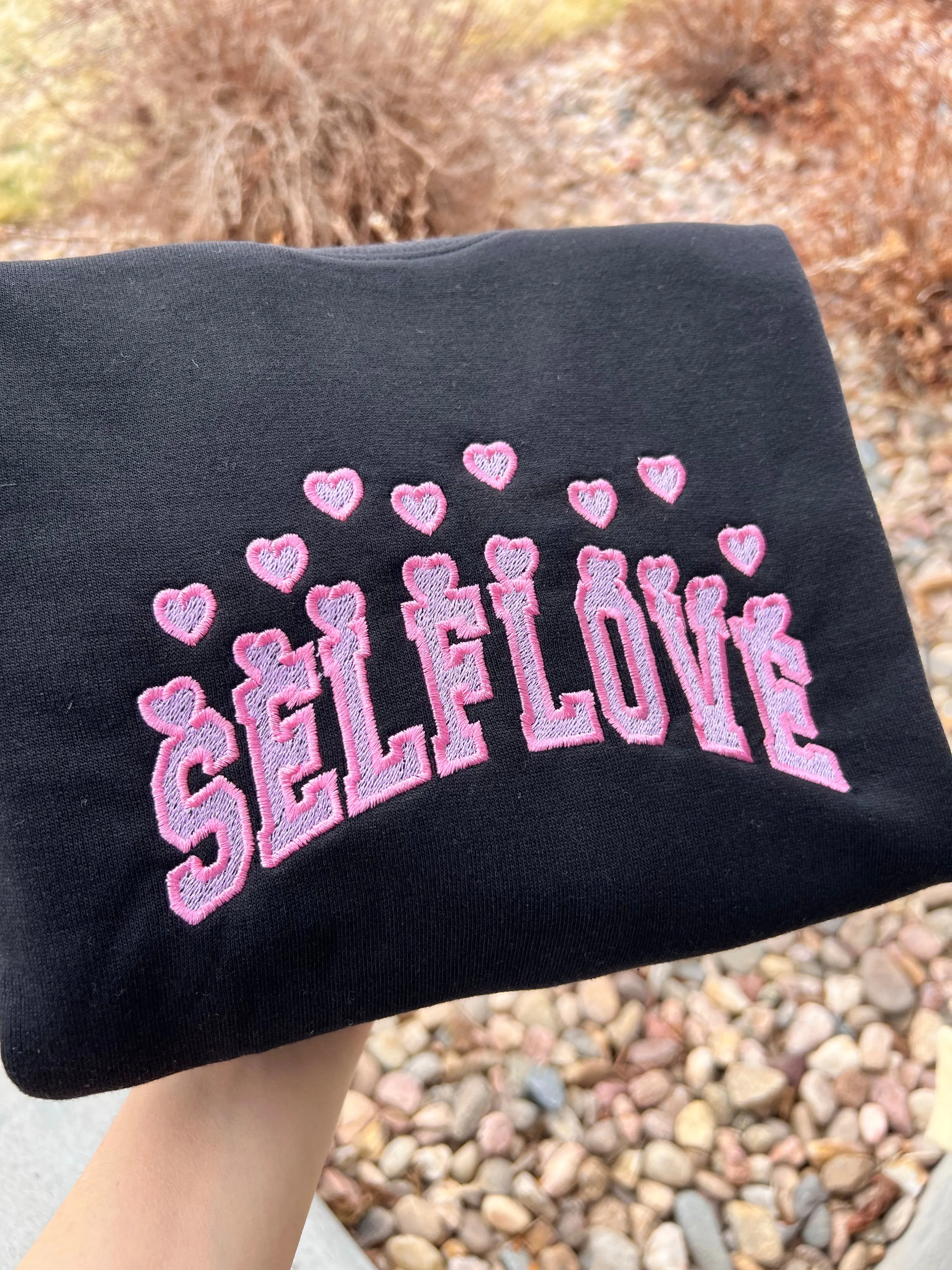 Selflove Embroidered Sweatshirts, Gifts for her