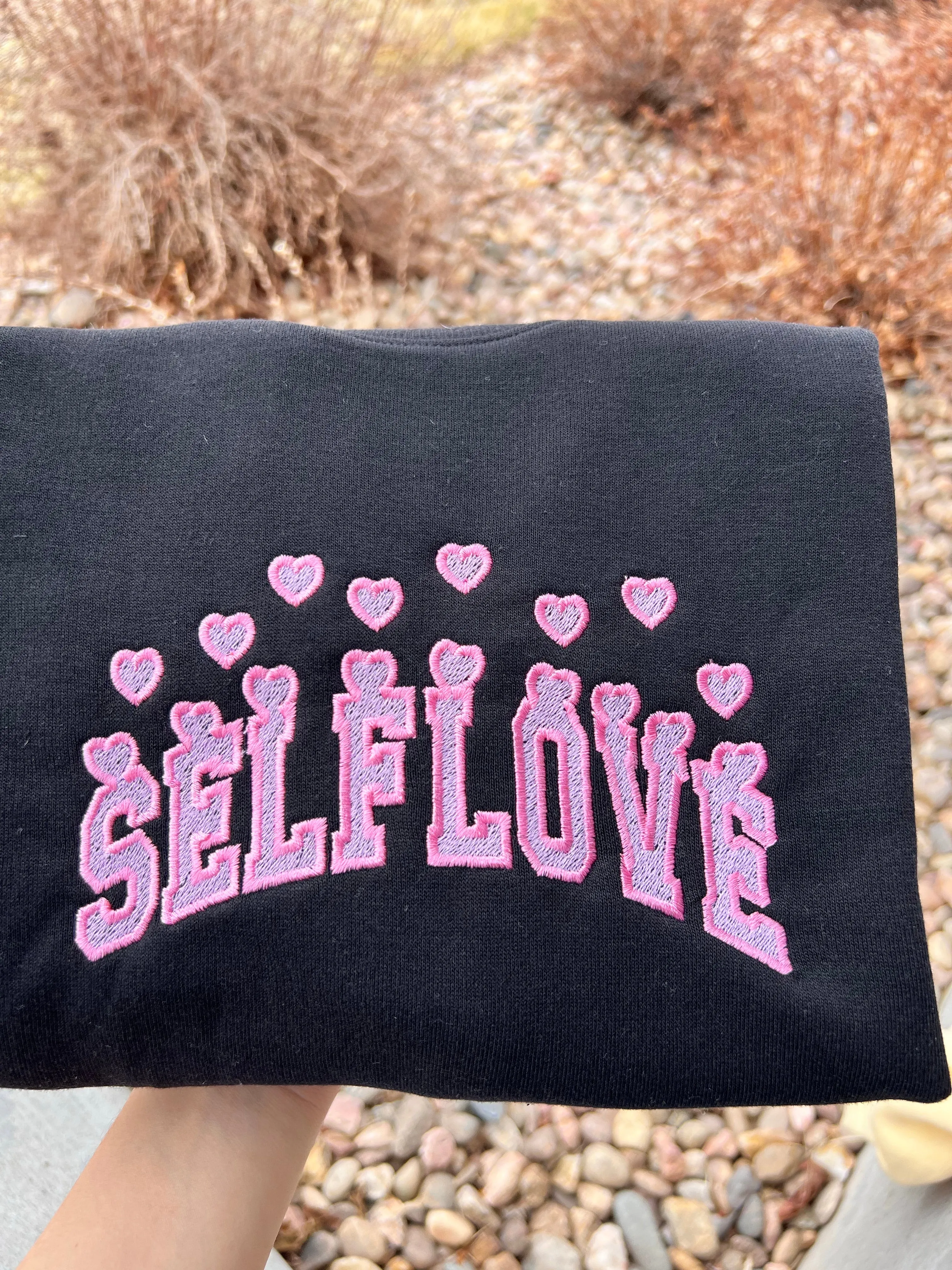 Selflove Embroidered Sweatshirts, Gifts for her