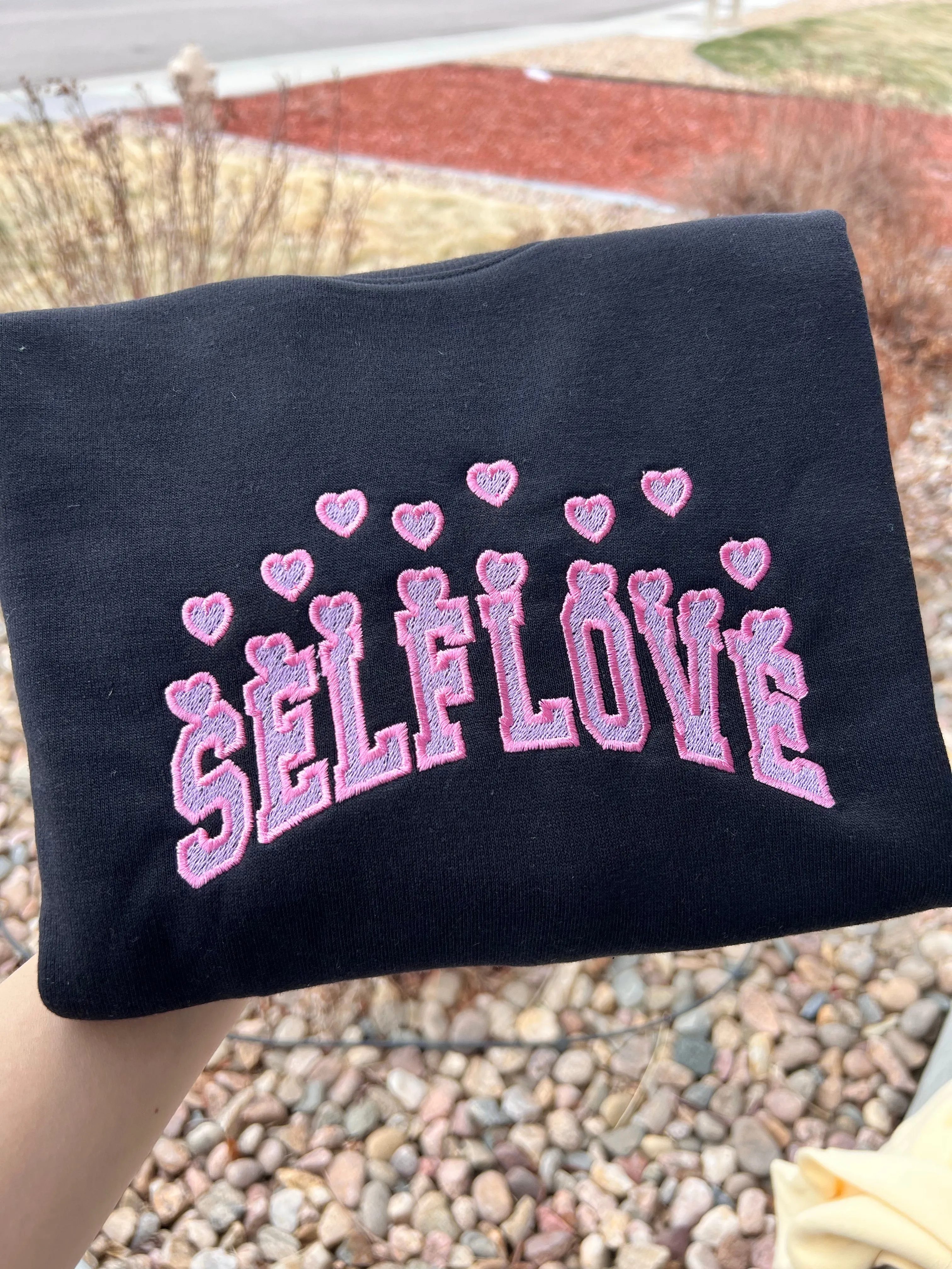 Selflove Embroidered Sweatshirts, Gifts for her