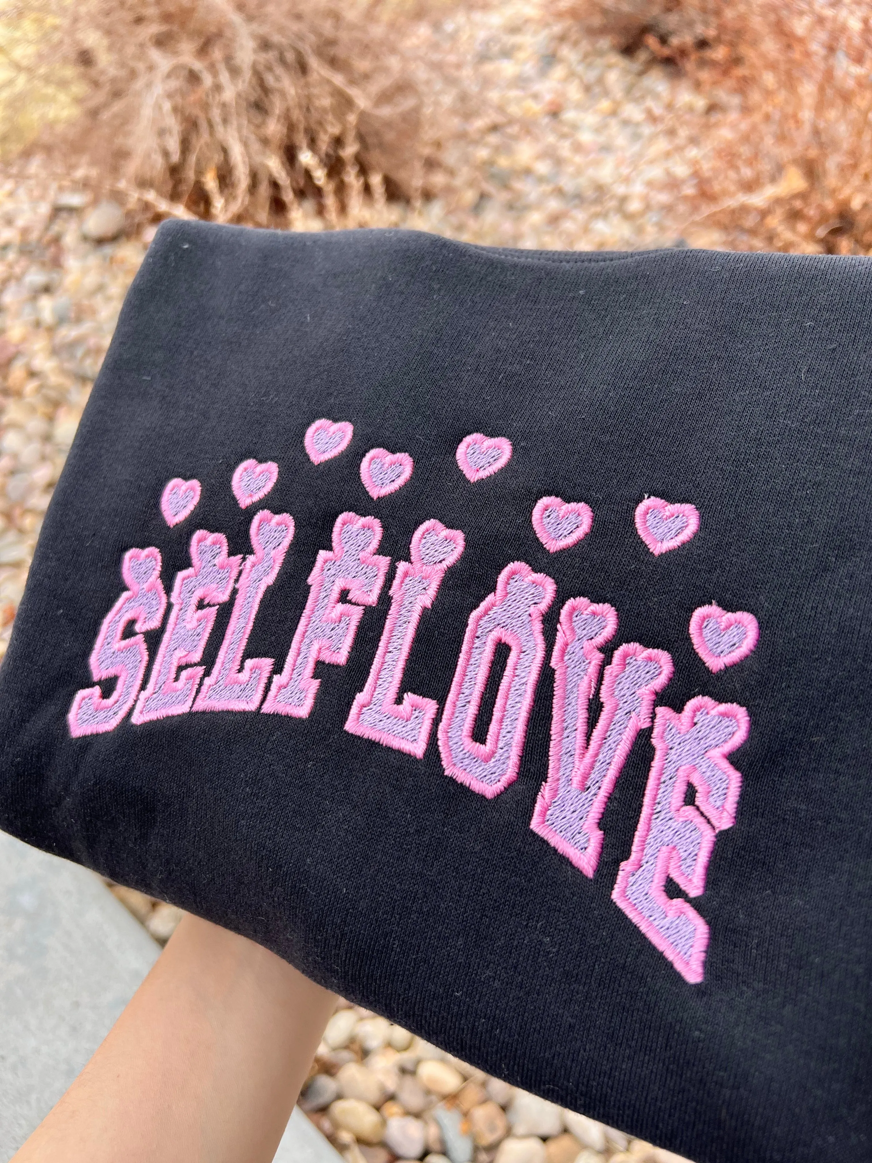 Selflove Embroidered Sweatshirts, Gifts for her