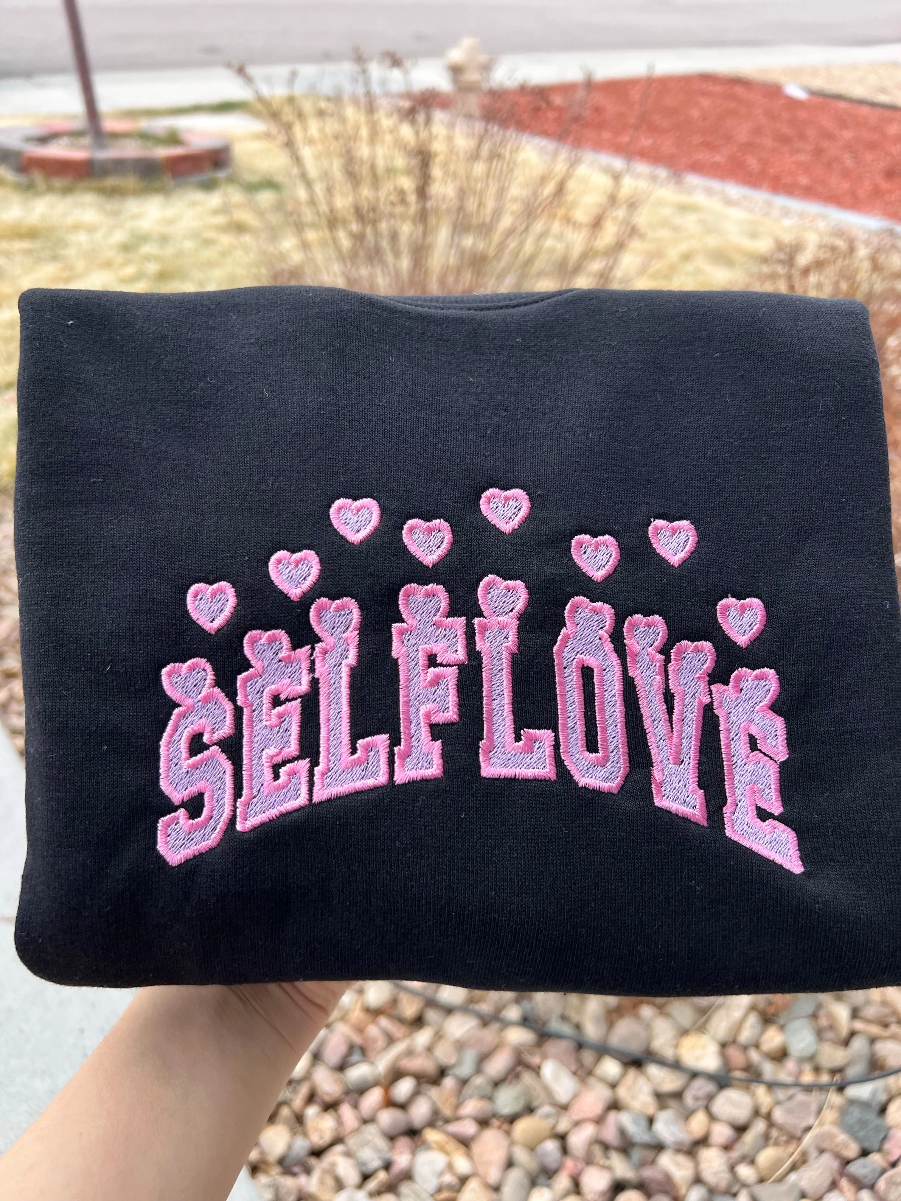 Selflove Embroidered Sweatshirts, Gifts for her