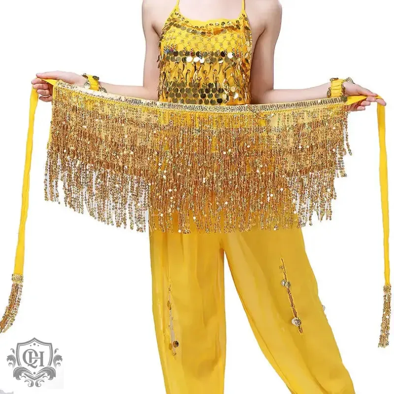 Sequin Tassel Tie Up Skirt