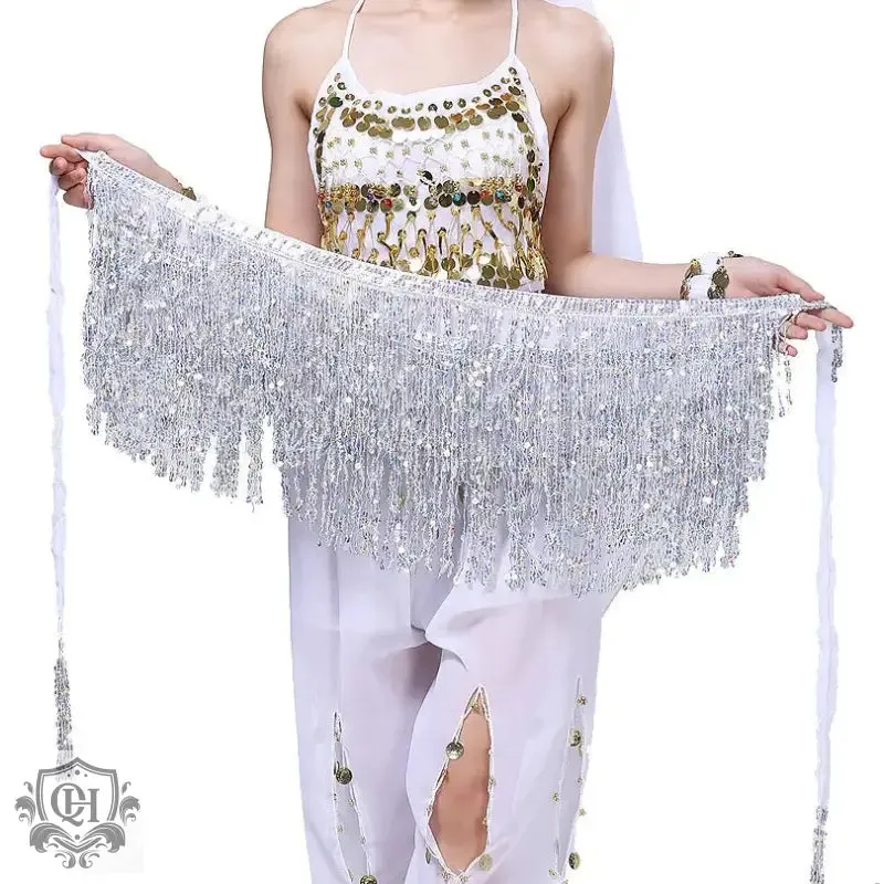 Sequin Tassel Tie Up Skirt