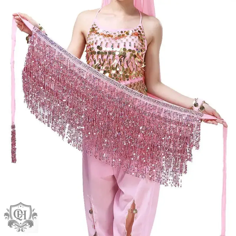 Sequin Tassel Tie Up Skirt