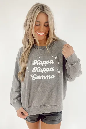 Social Statement: Retro Script Acid Wash Star Sweatshirt -Kappa