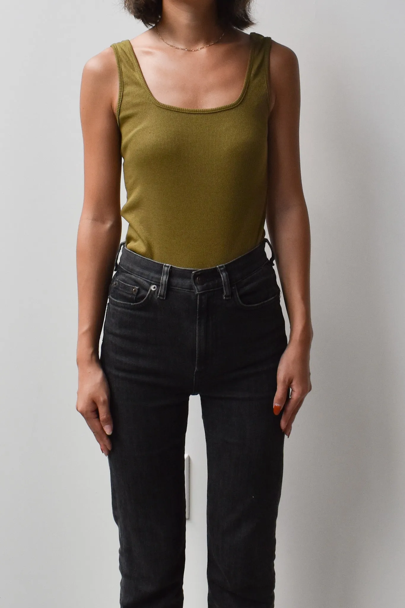 Square Neck Tank - Cotton Ribbed