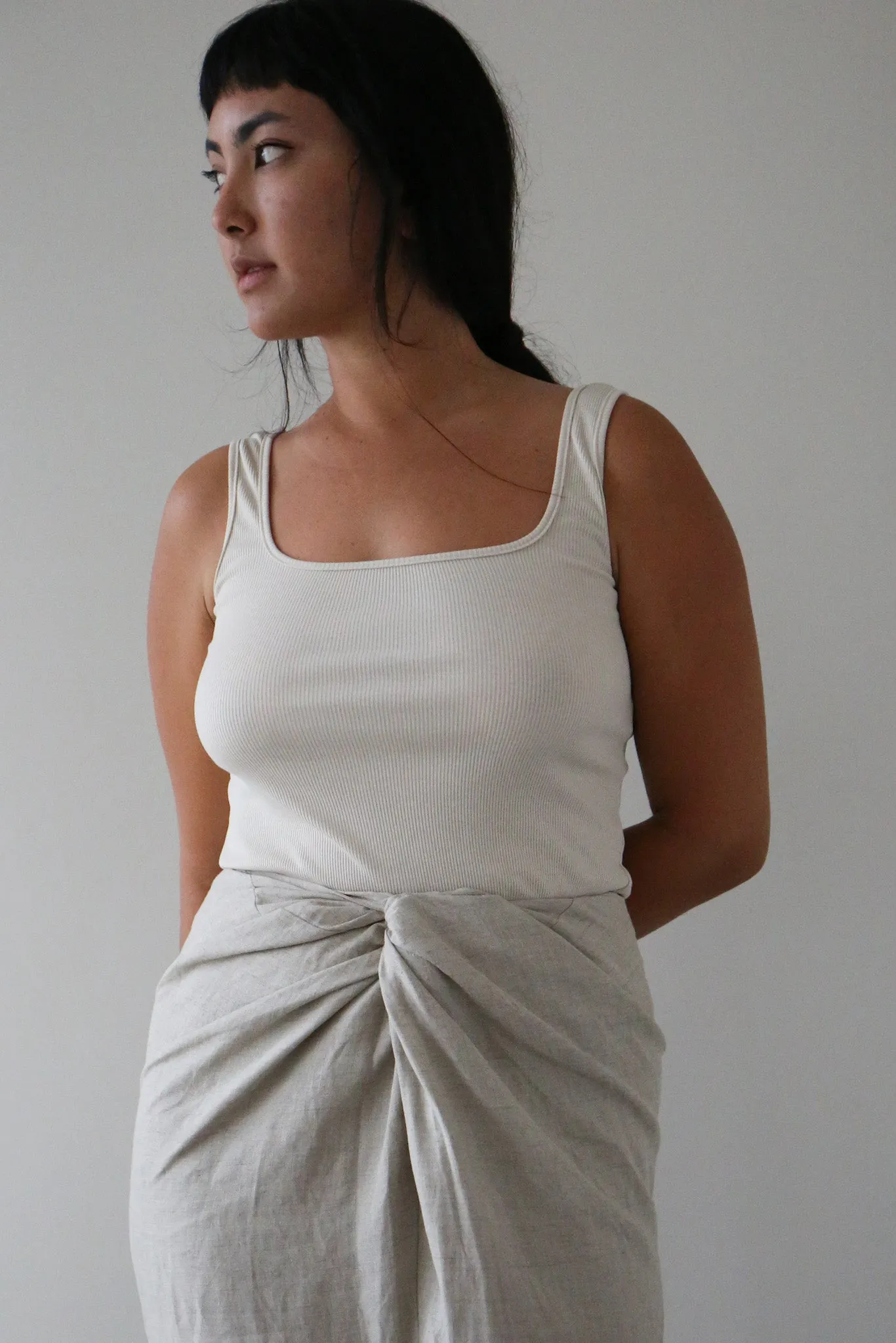 Square Neck Tank - Cotton Ribbed