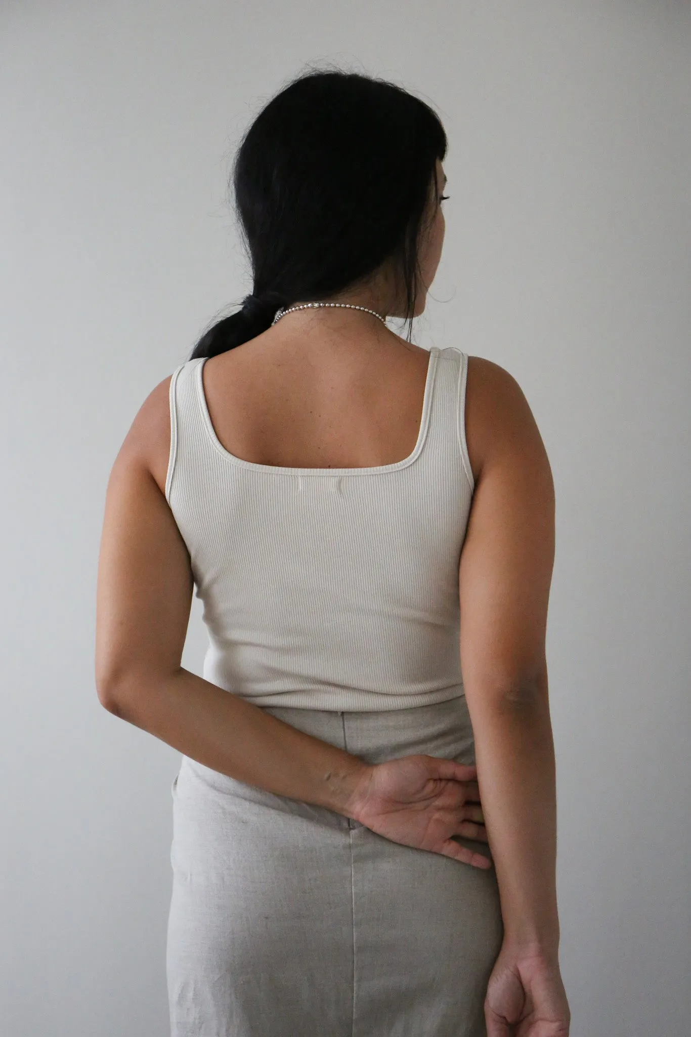 Square Neck Tank - Cotton Ribbed
